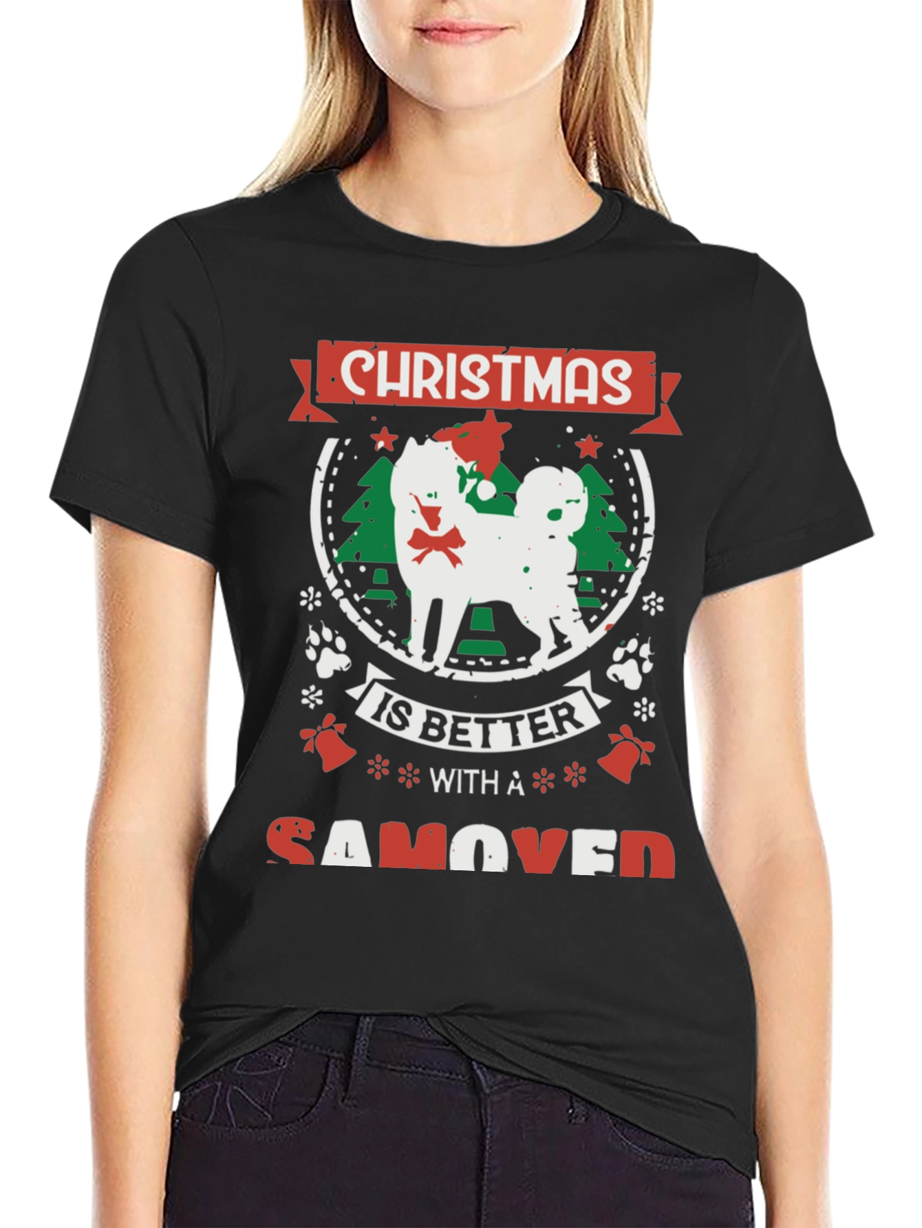 Christmas Samoyed Dog T-Shirt