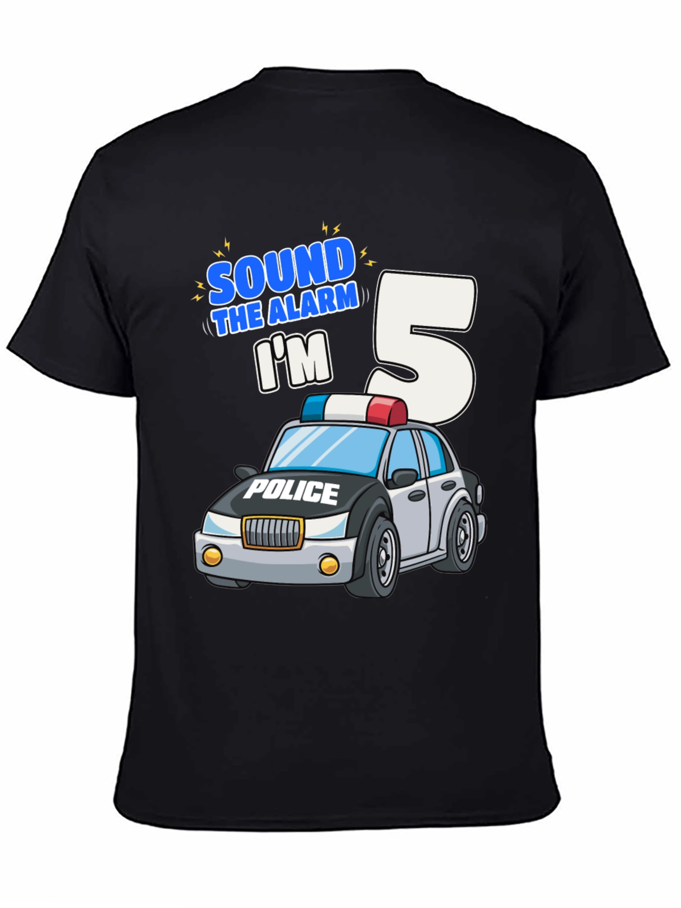 Sound the Alarm Im 5 Police Car Birthday T-Shirt