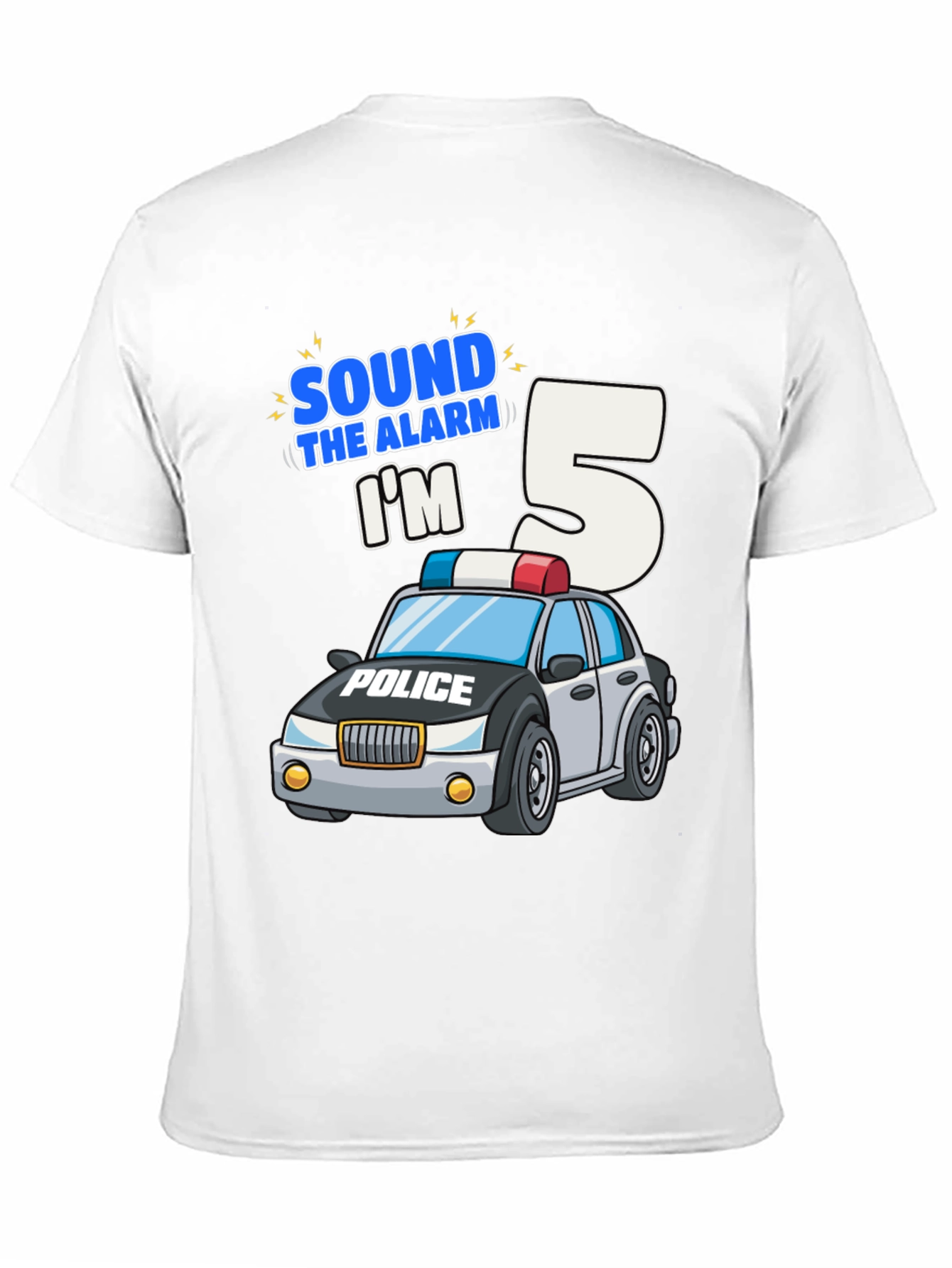 Sound the Alarm Im 5 Police Car Birthday T-Shirt