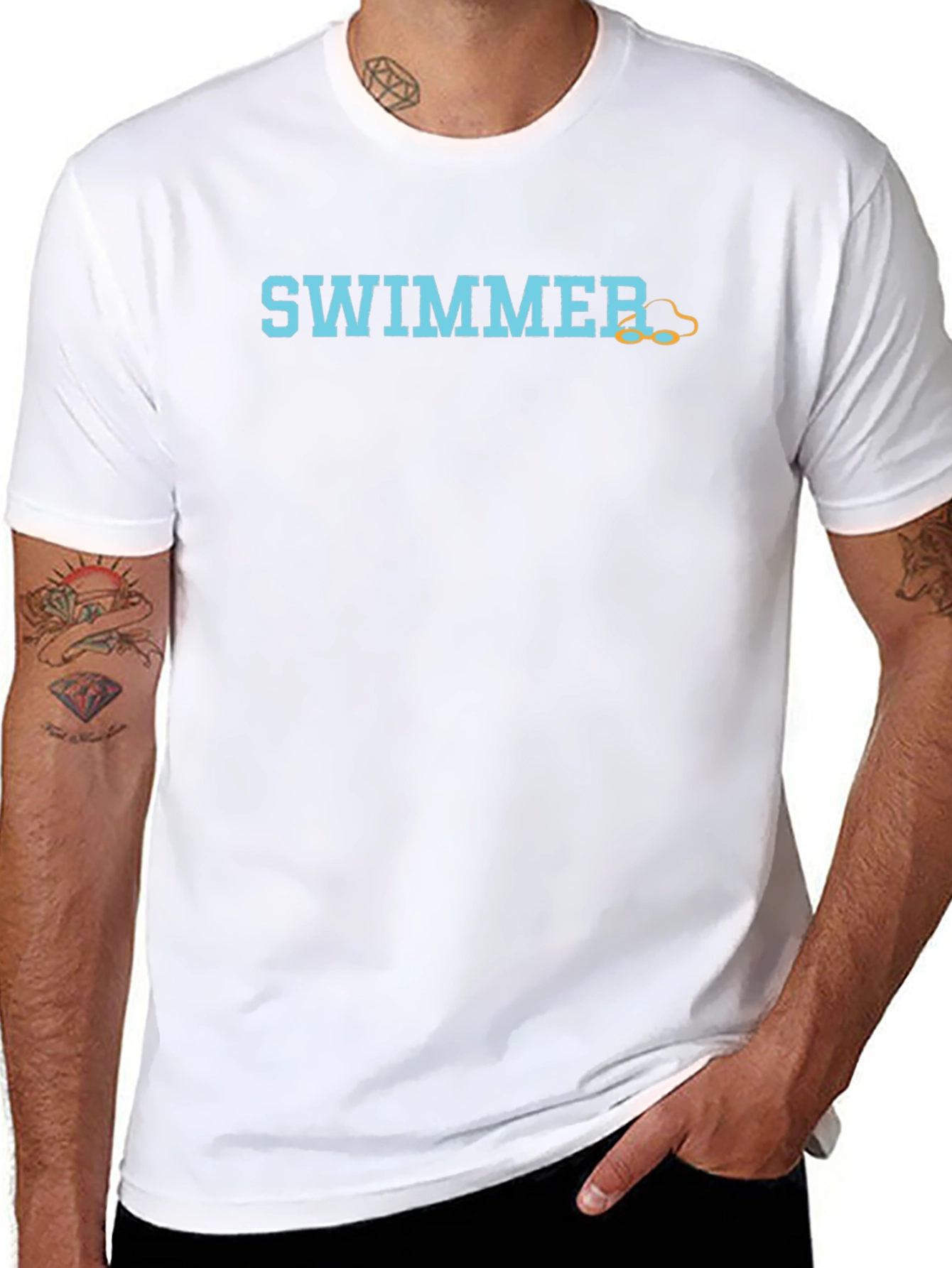 Swimmer Graphic Black T-Shirt