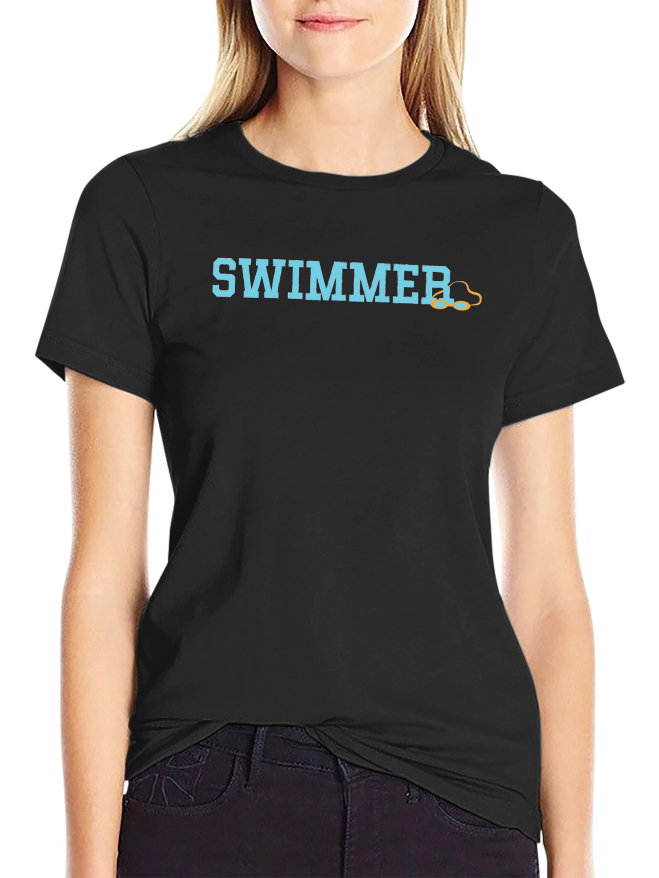 Swimmer Graphic Black T-Shirt