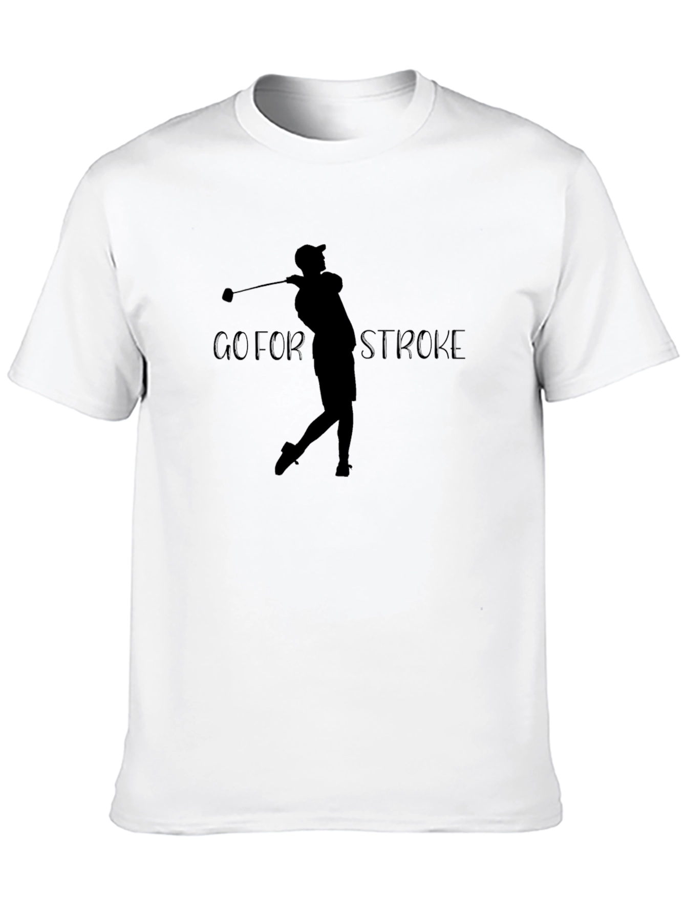 Go For Stroke Black Golf T-Shirt
