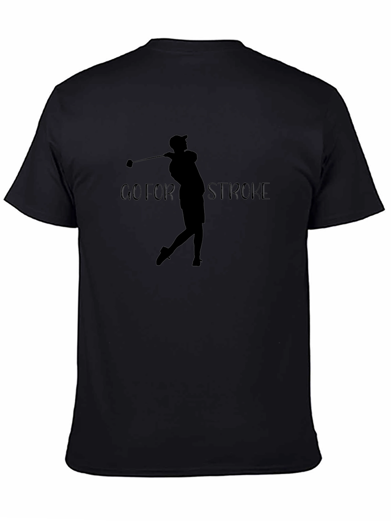 Go For Stroke Black Golf T-Shirt