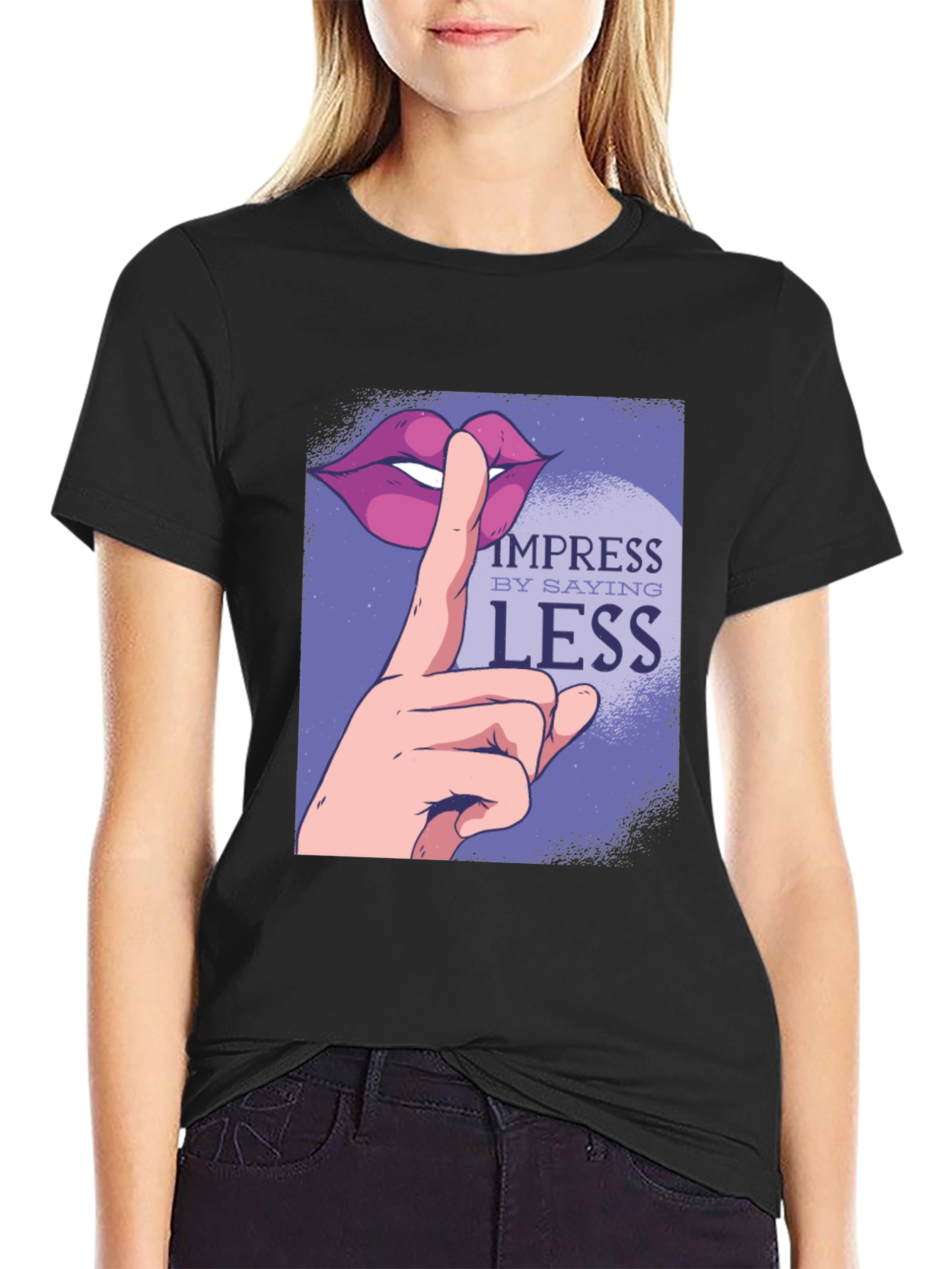 Impress By Saying Less Graphic Tee - Black