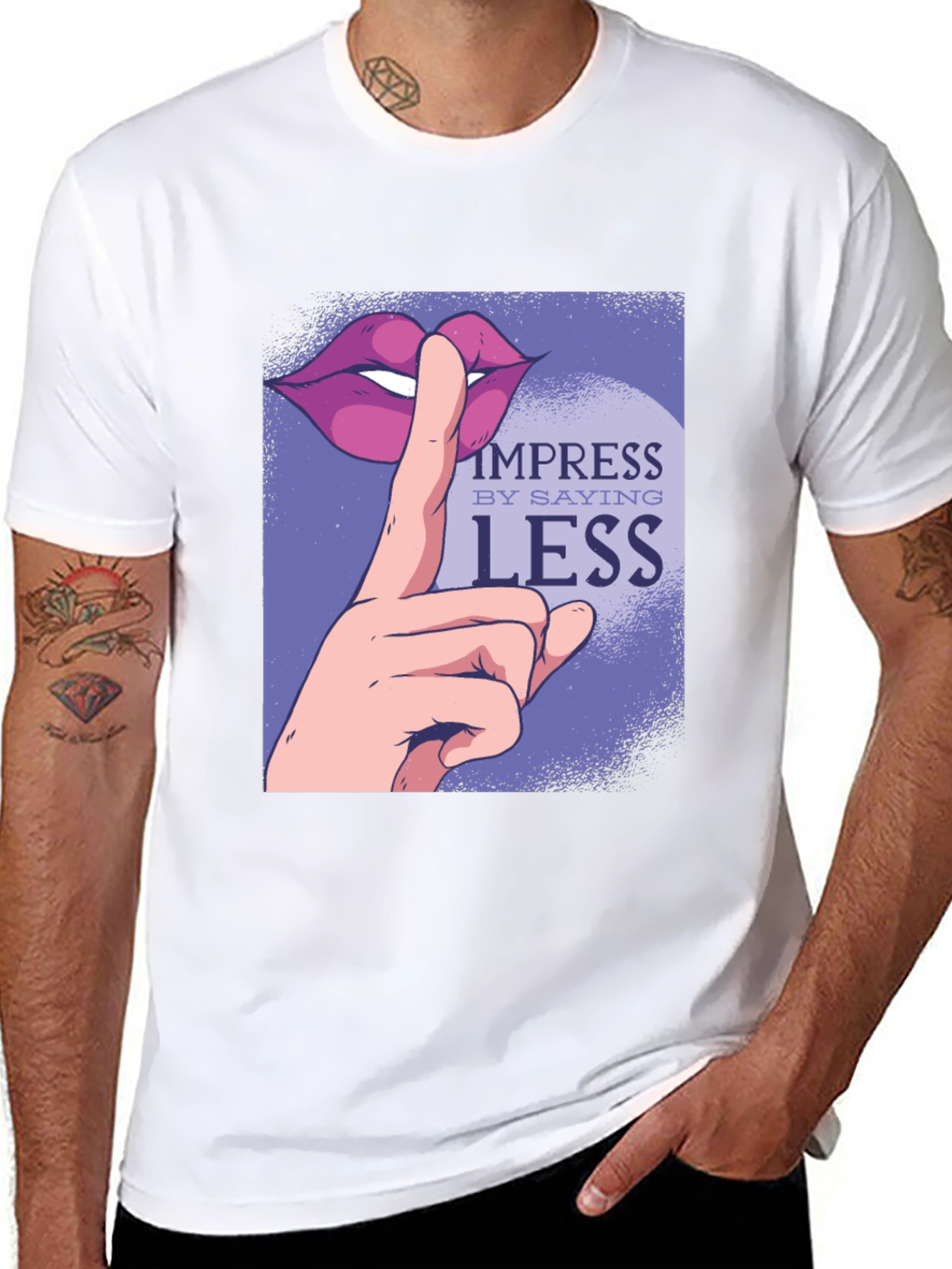 Impress By Saying Less Graphic Tee - Black