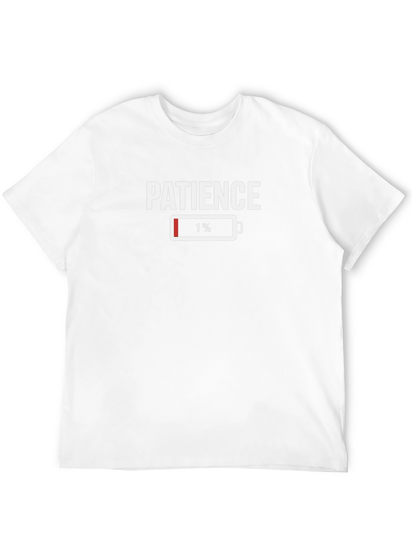 Patience 1% Battery Mens Black T-Shirt