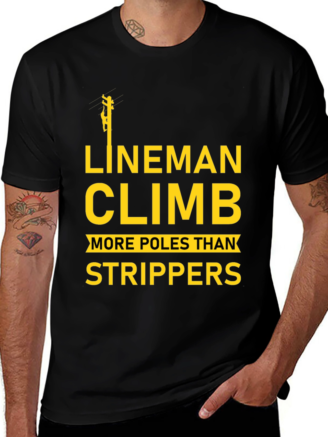 Lineman Climb T-Shirt Funny Electrician Tee
