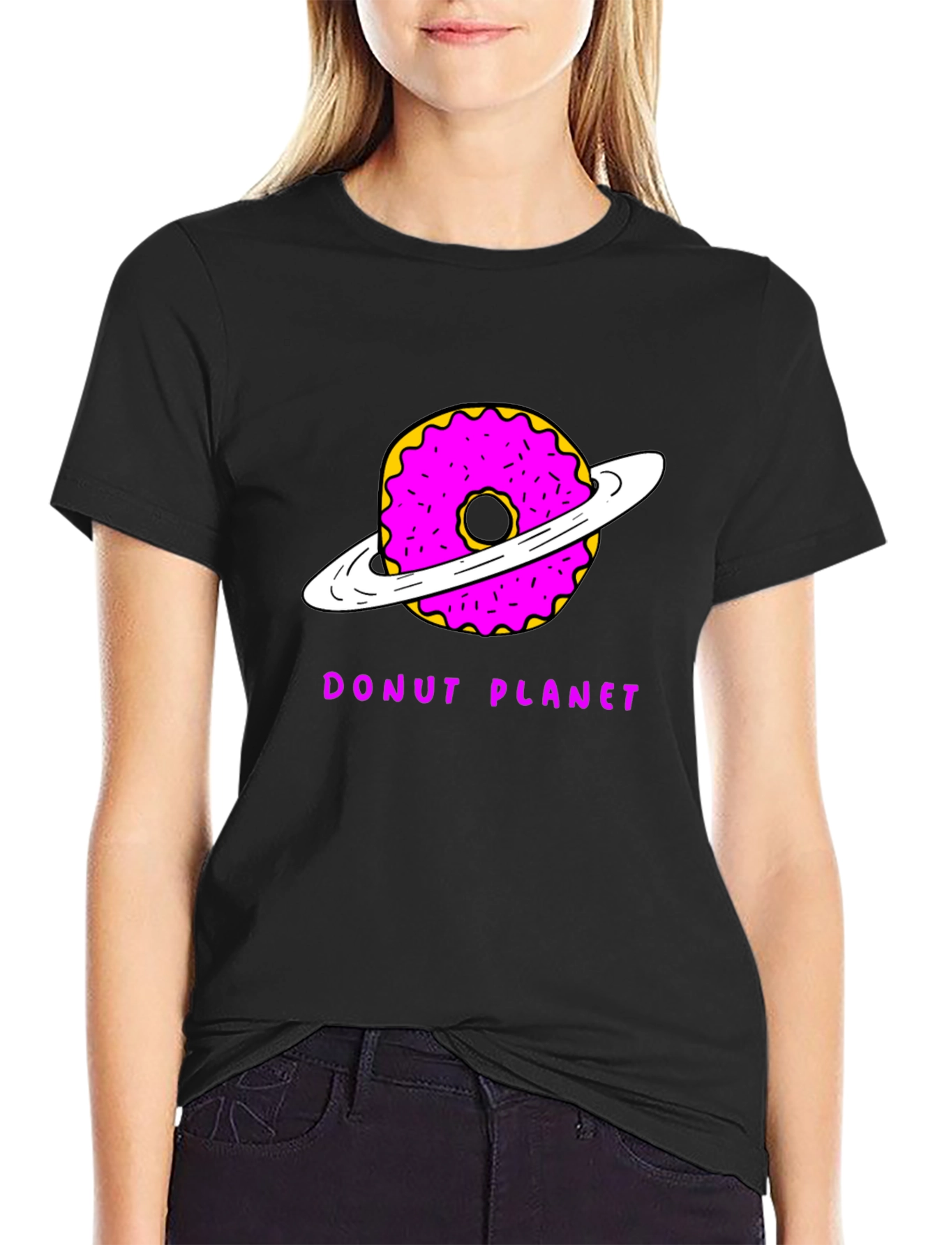 Donut Planet Graphic T-Shirt - Unique Space Tee
