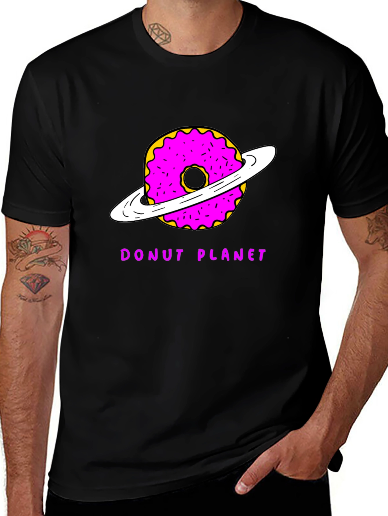 Donut Planet Graphic T-Shirt - Unique Space Tee