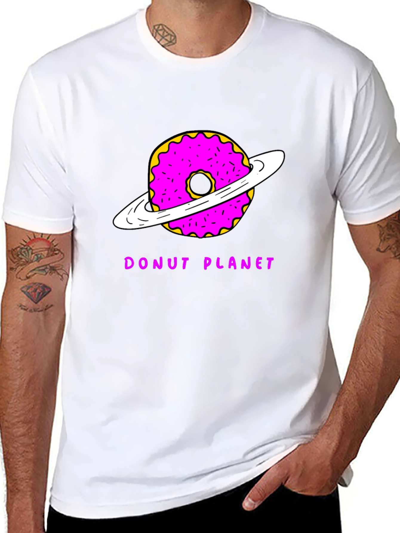 Donut Planet Graphic T-Shirt - Unique Space Tee
