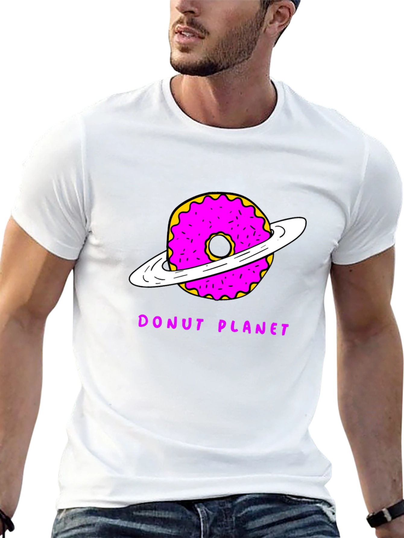 Donut Planet Graphic T-Shirt - Unique Space Tee