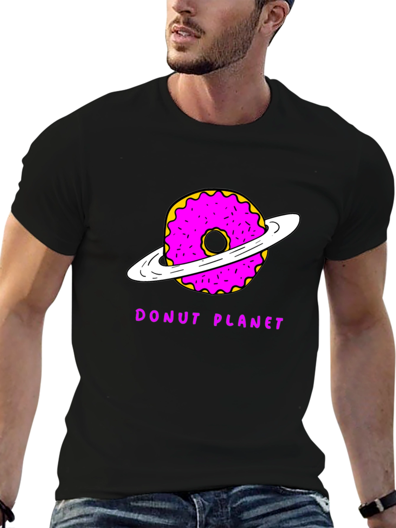 Donut Planet Graphic T-Shirt - Unique Space Tee