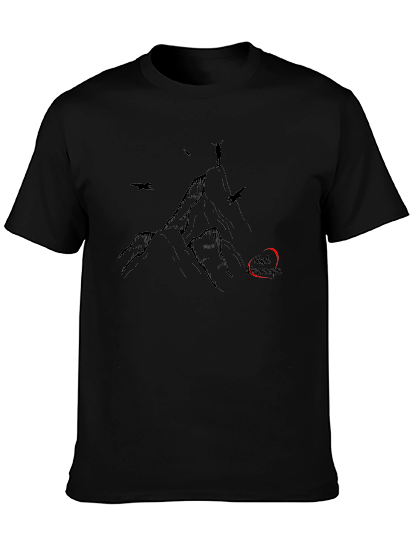 High Mountain Black Graphic T-Shirt