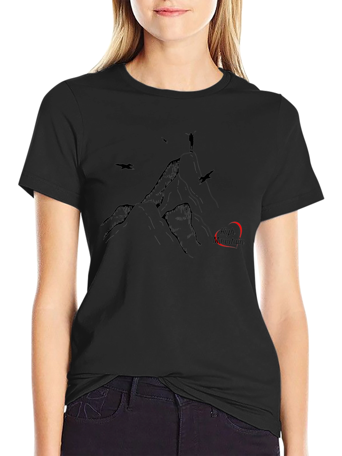 High Mountain Black Graphic T-Shirt
