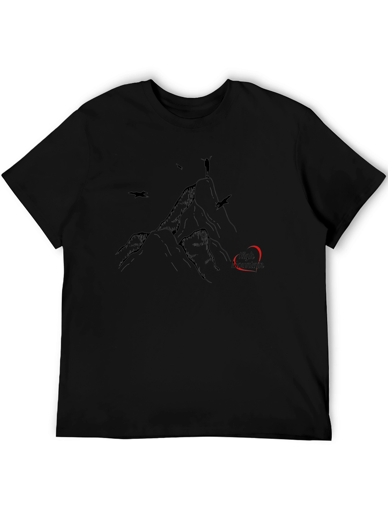 High Mountain Black Graphic T-Shirt