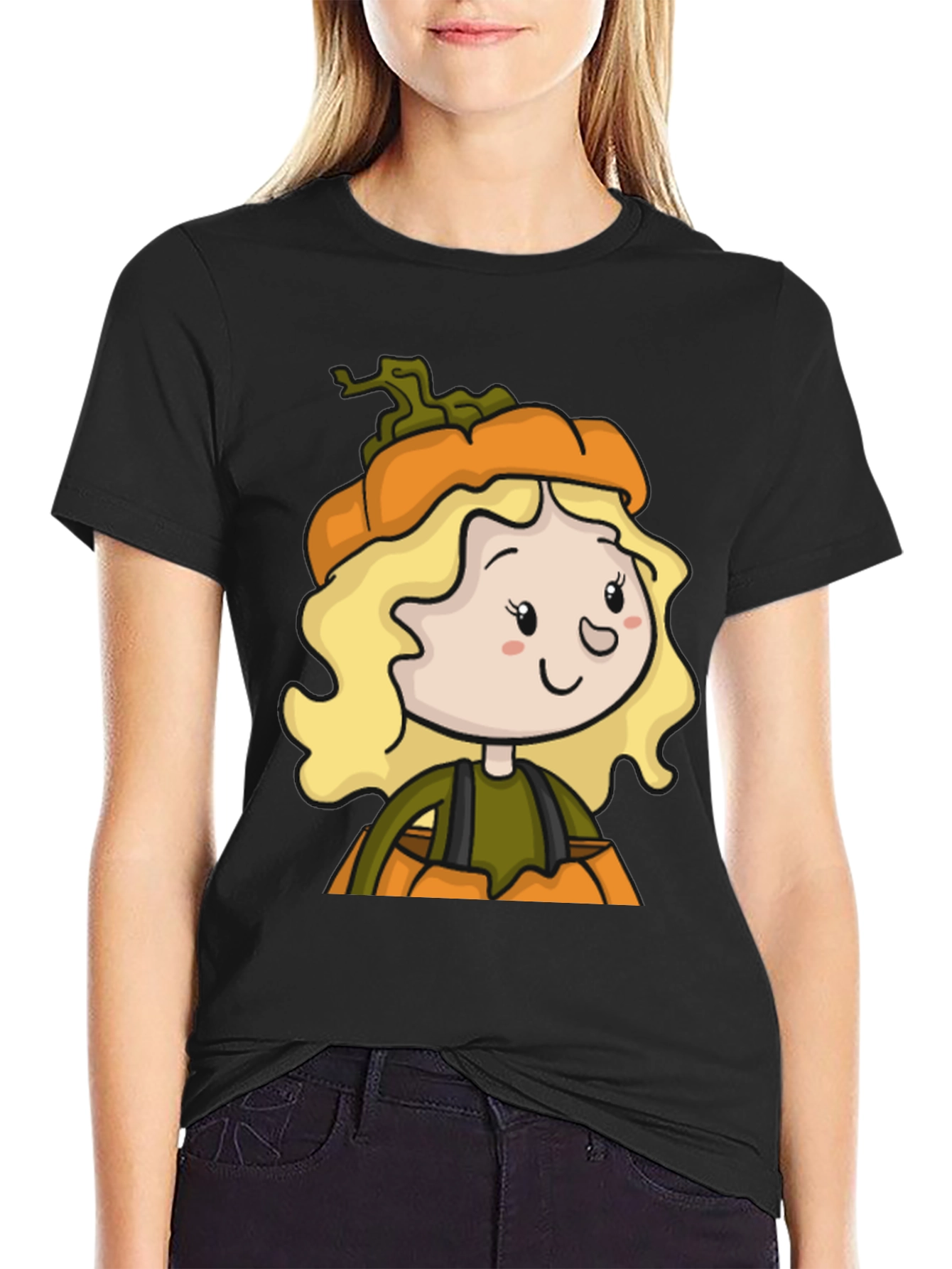 Pumpkin Girl T-Shirt - Cute Halloween Tee