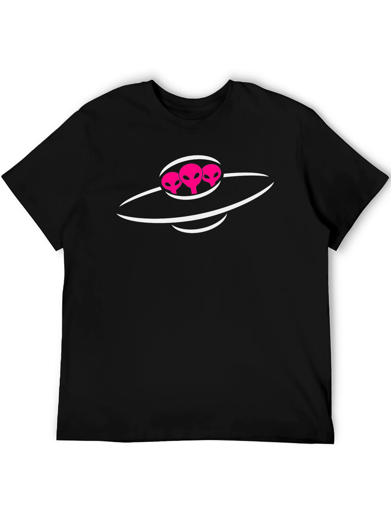 Alien UFO Graphic Tee - Black Cotton T-Shirt