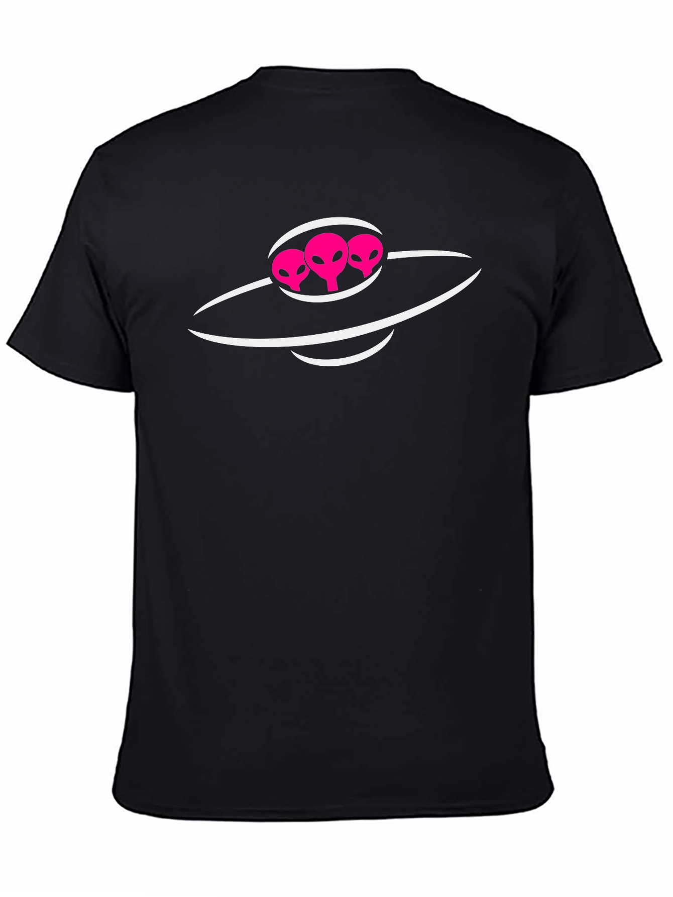 Alien UFO Graphic Tee - Black Cotton T-Shirt