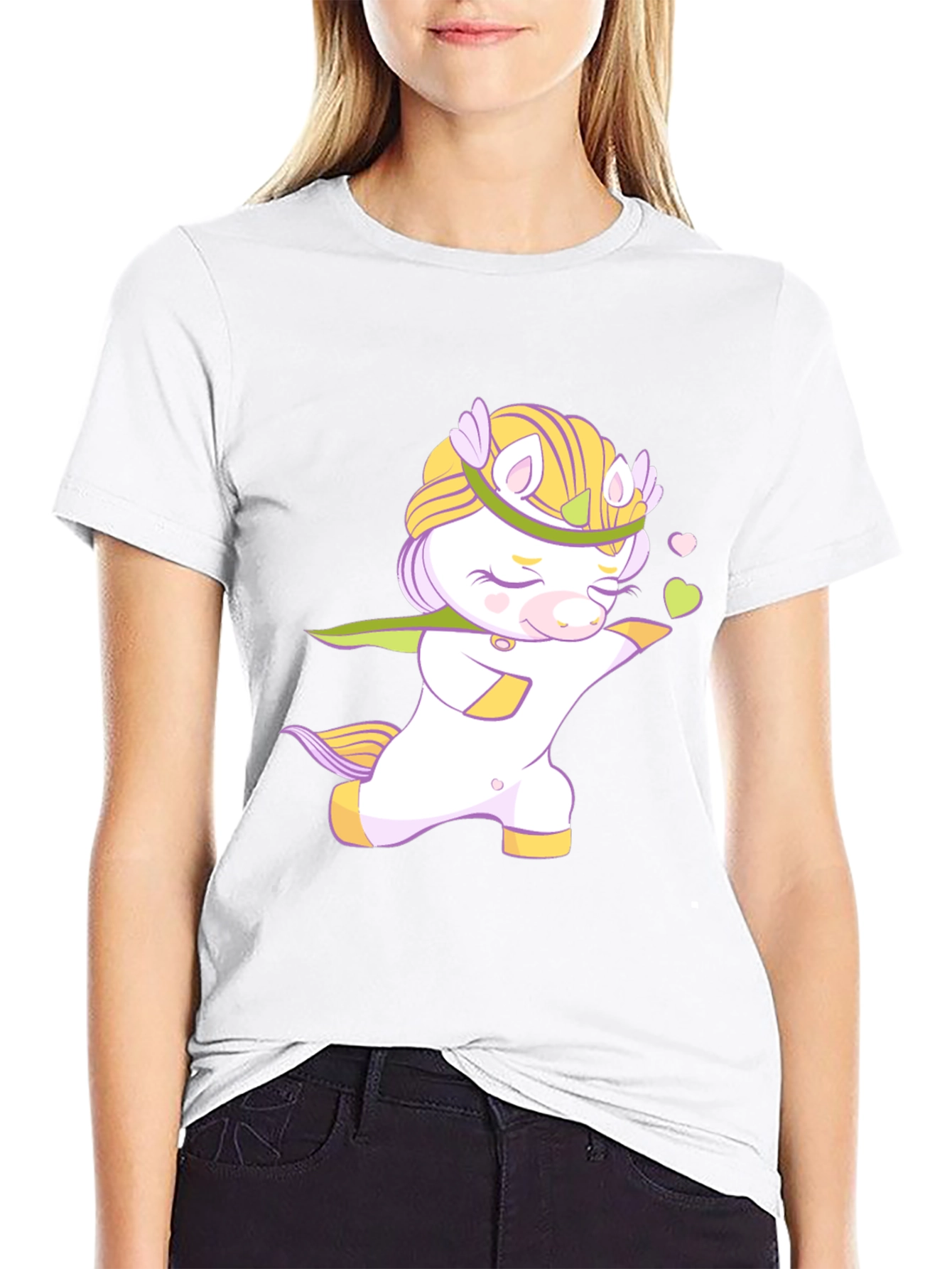 Cute Unicorn Graphic Black T-Shirt