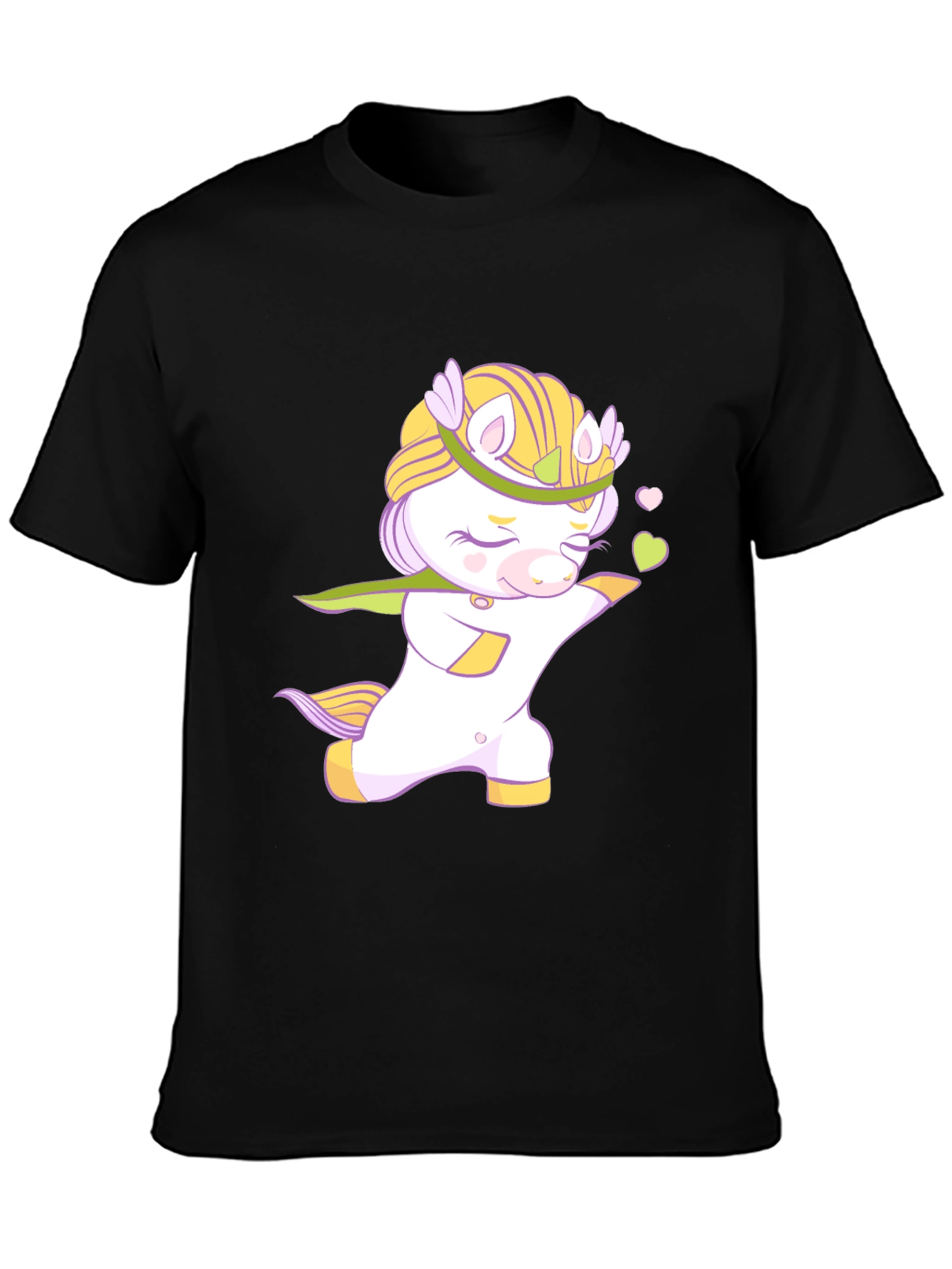 Cute Unicorn Graphic Black T-Shirt