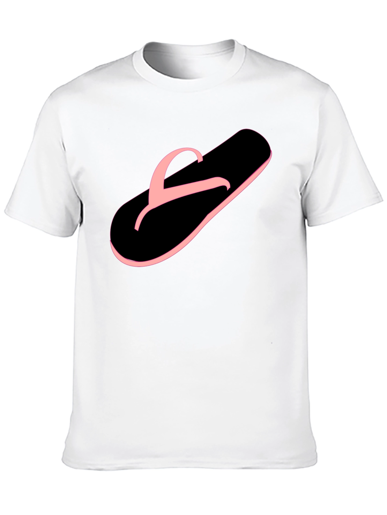 Black T-Shirt with Pink Flip-Flop Graphic