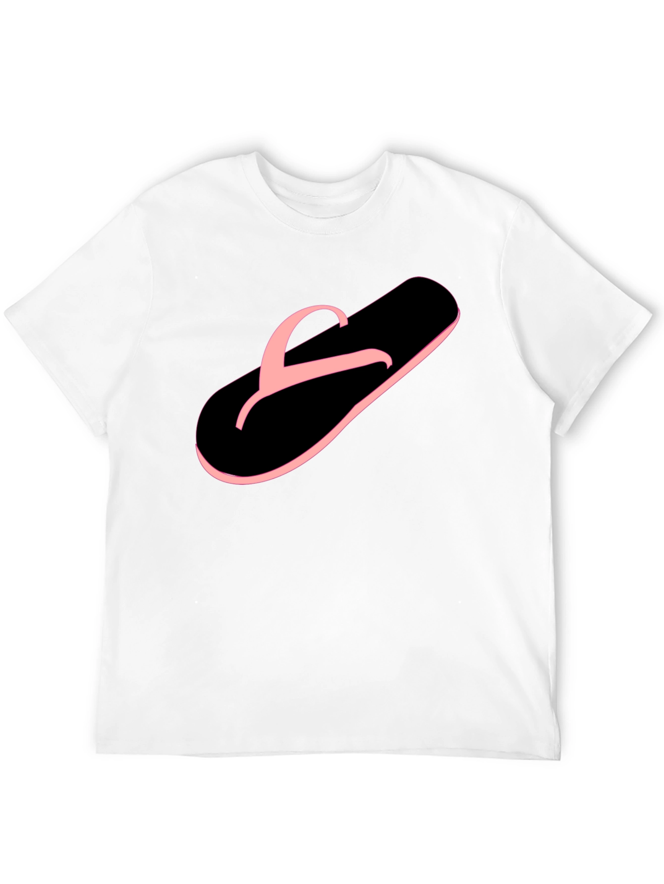 Black T-Shirt with Pink Flip-Flop Graphic