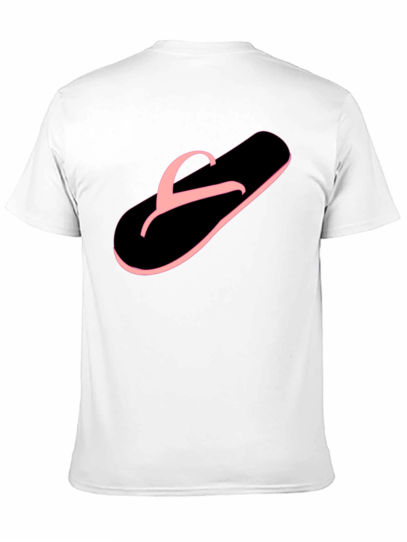 Black T-Shirt with Pink Flip-Flop Graphic