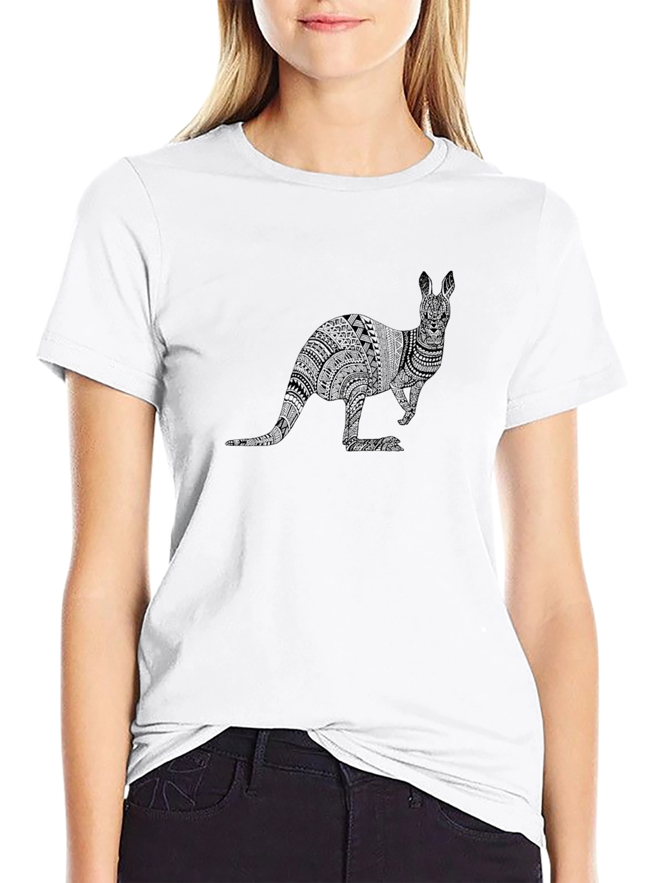 Kangaroo Print T-Shirt - Unique Animal Design