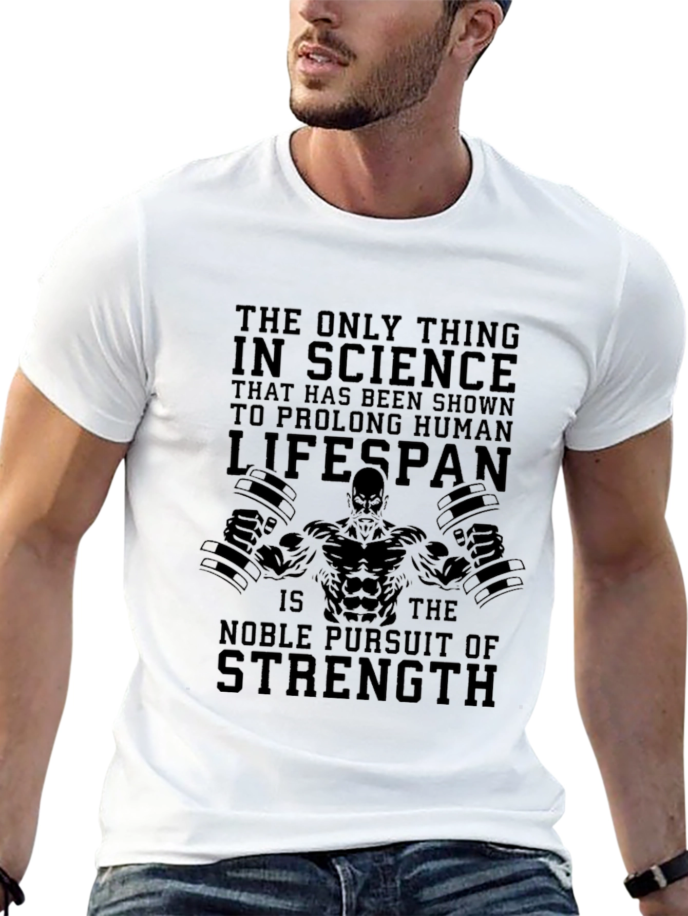 Science of Strength Black Graphic T-Shirt