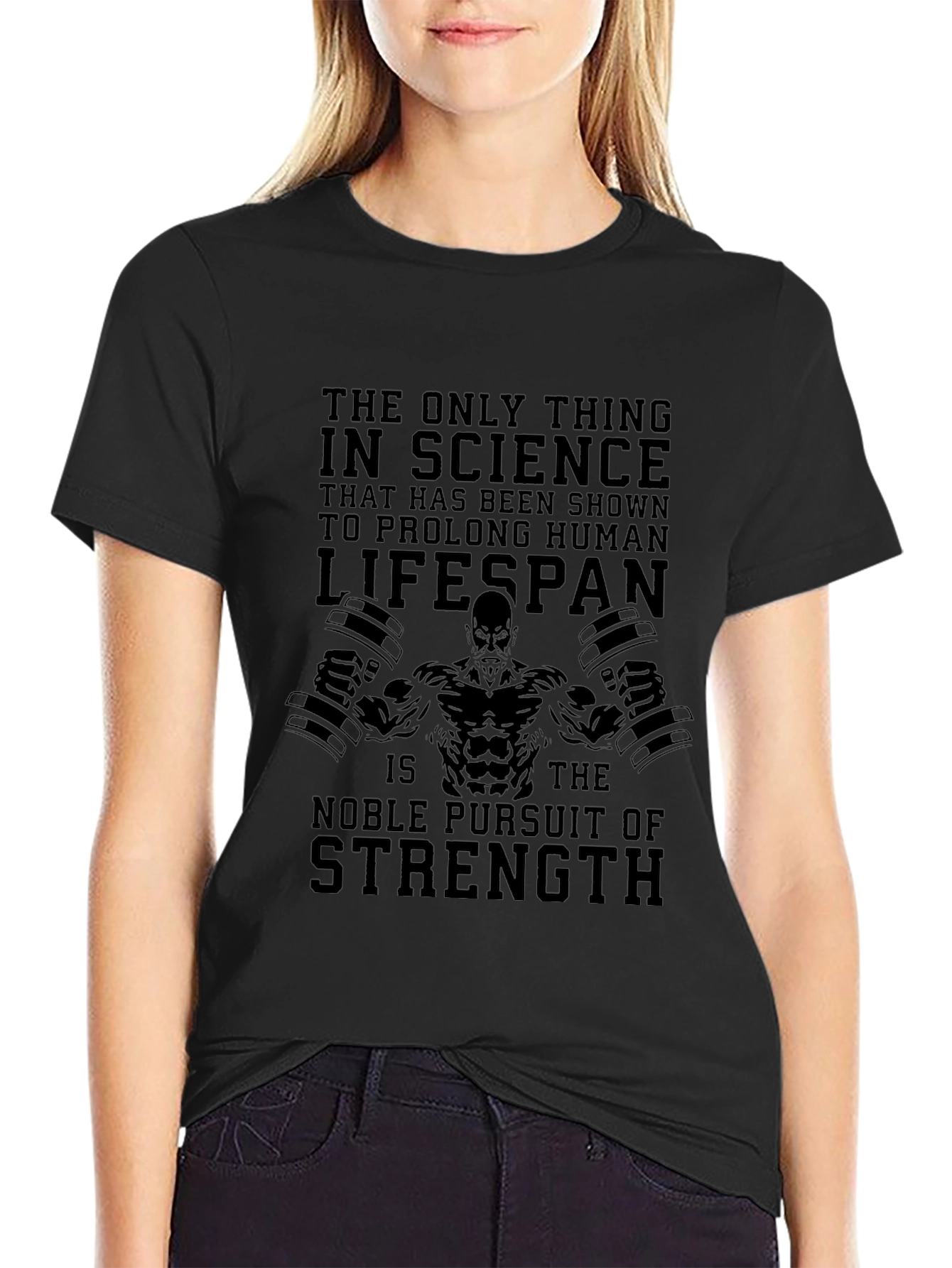 Science of Strength Black Graphic T-Shirt