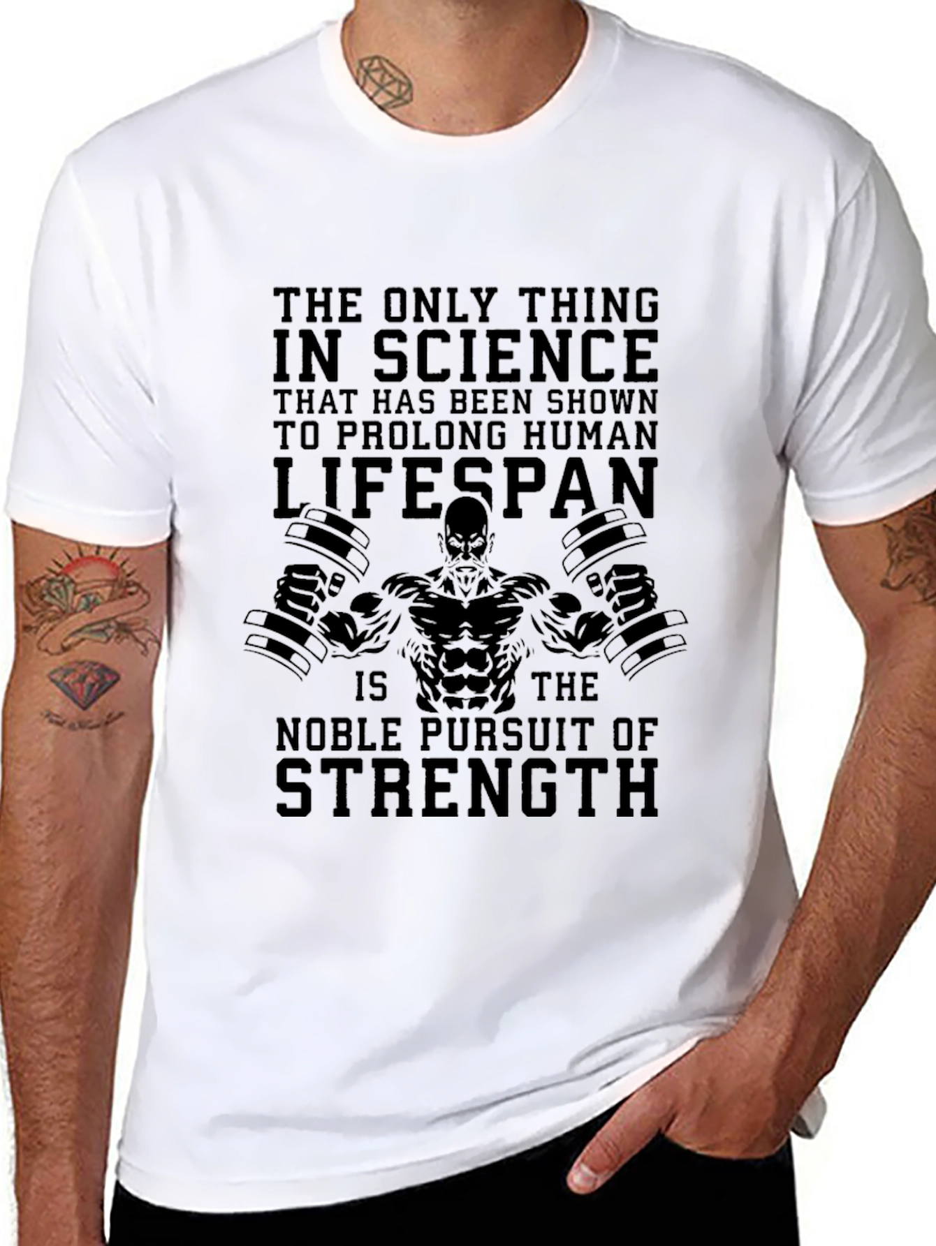 Science of Strength Black Graphic T-Shirt