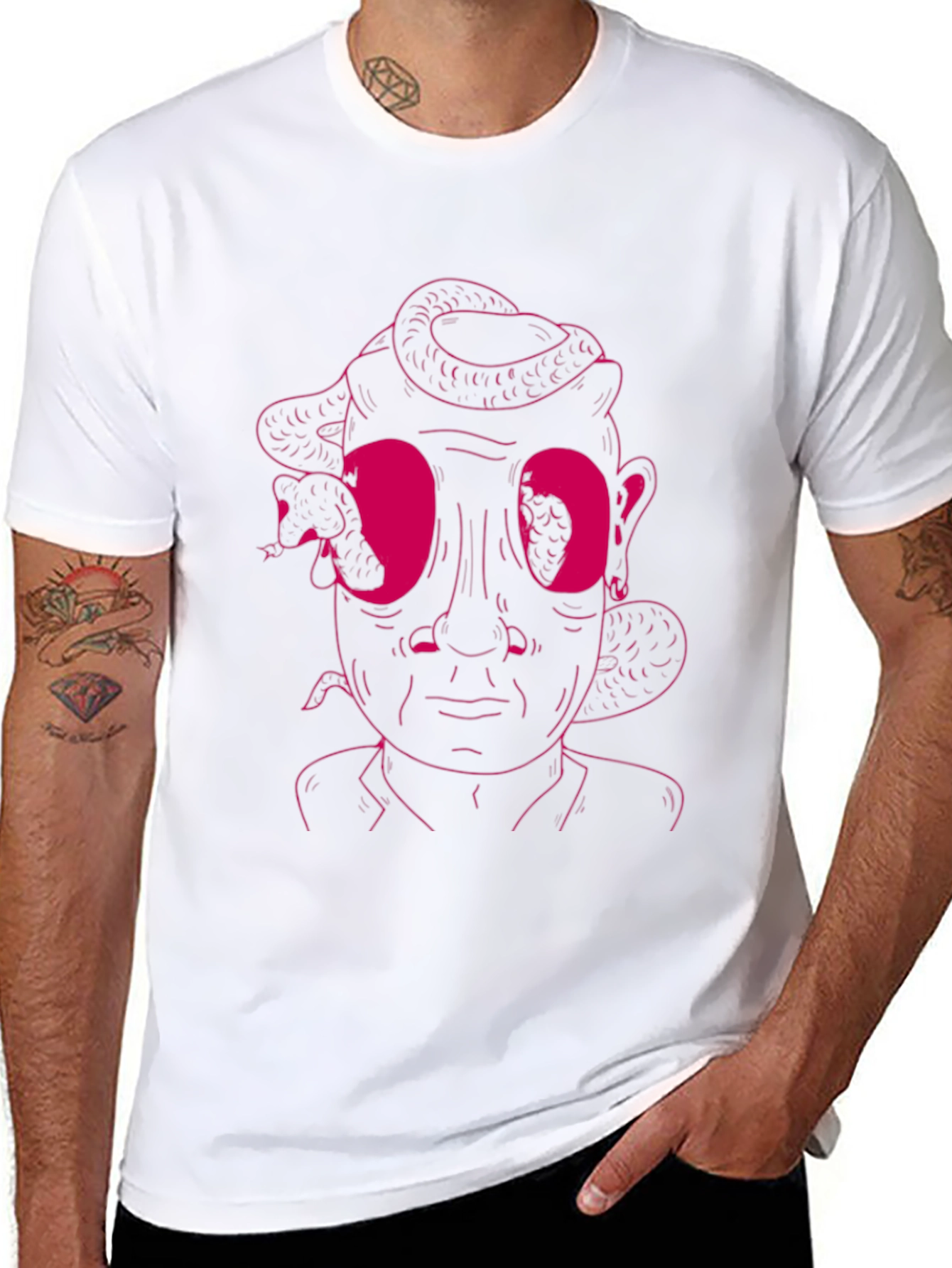 Medusa Graphic Tee - Black Cotton T-Shirt