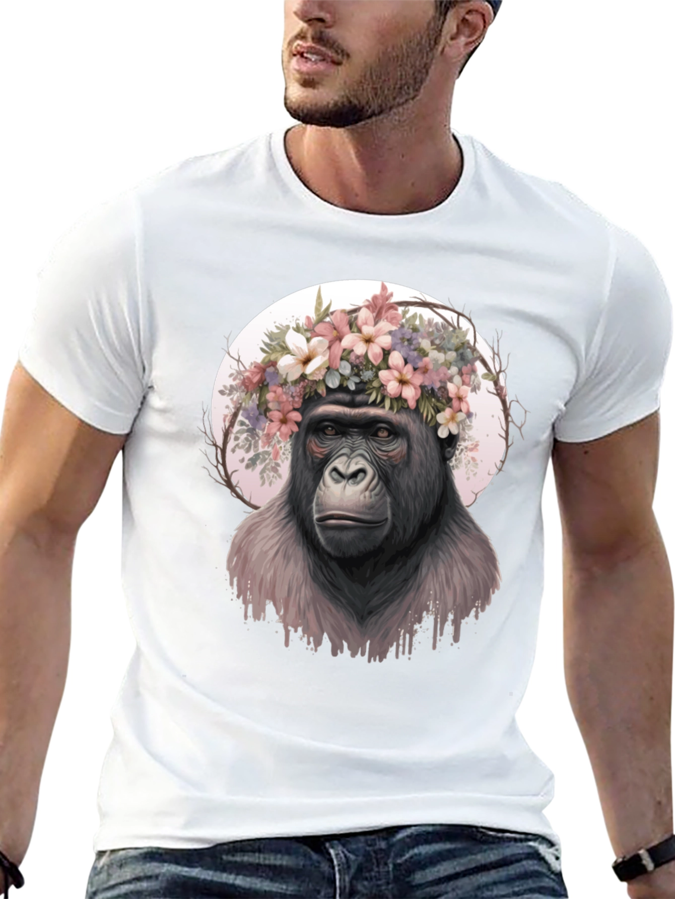 Gorilla Flower Crown Graphic Tee