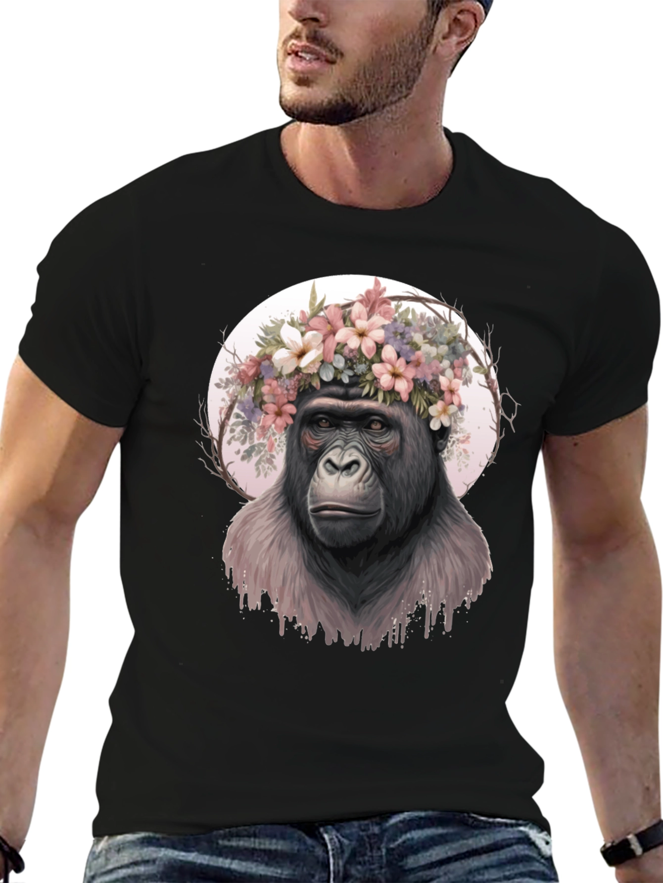 Gorilla Flower Crown Graphic Tee