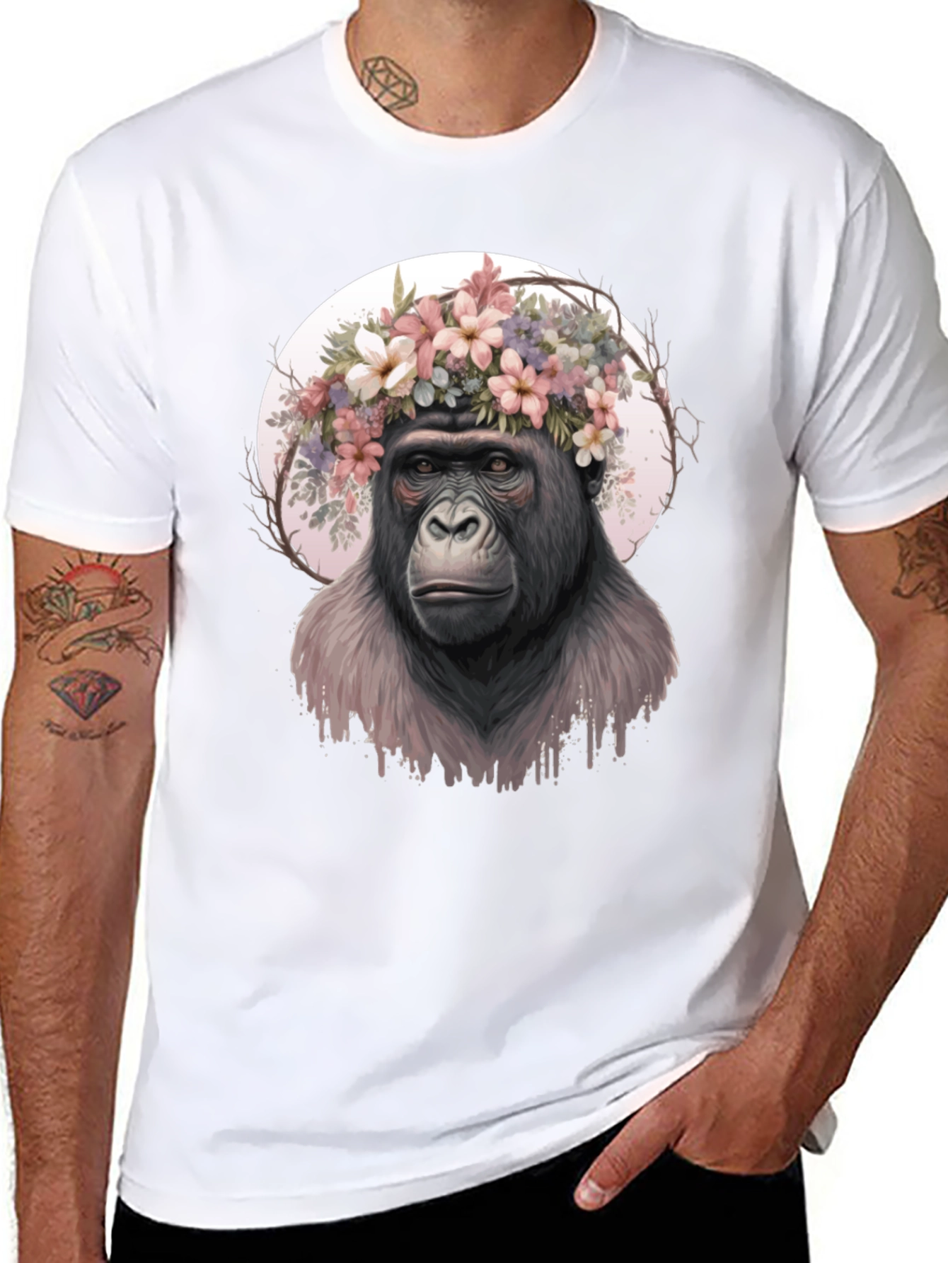 Gorilla Flower Crown Graphic Tee