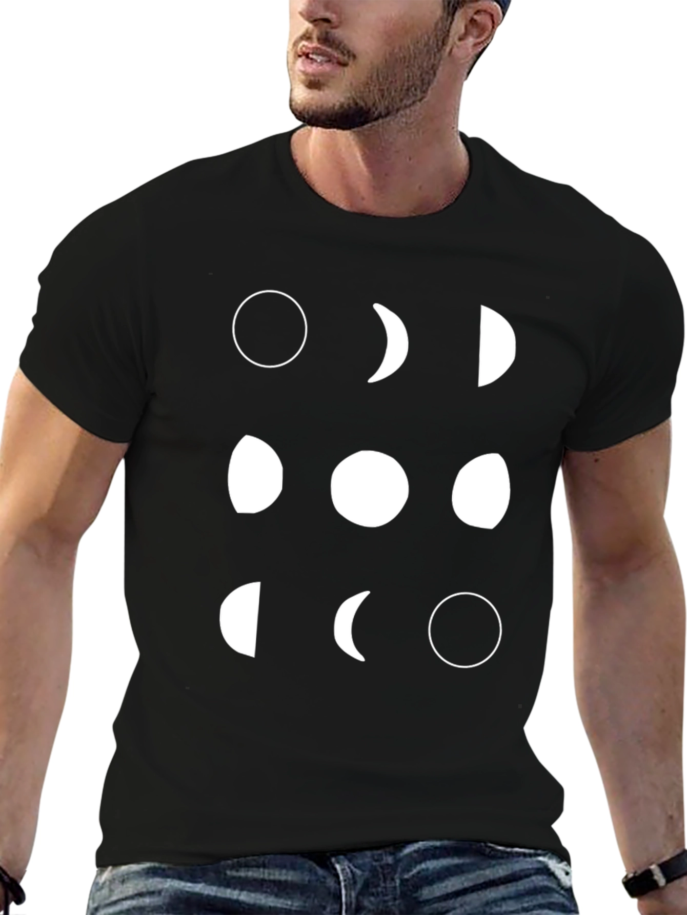 Lunar Phase T-Shirt - Black Graphic Tee
