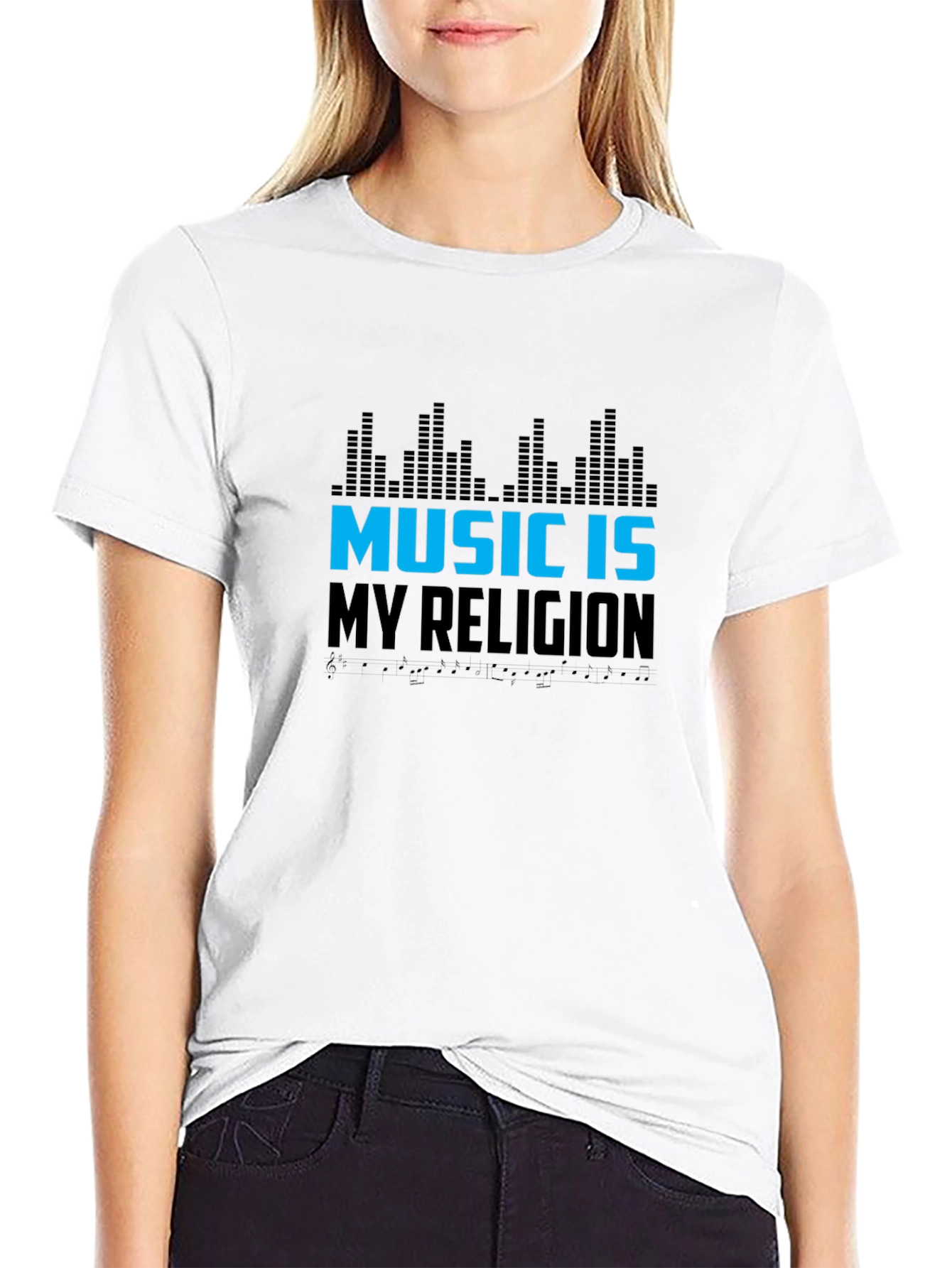 Music is My Religion Black Graphic Tee