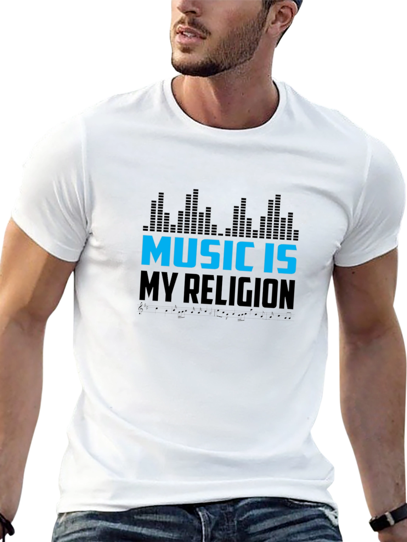 Music is My Religion Black Graphic Tee
