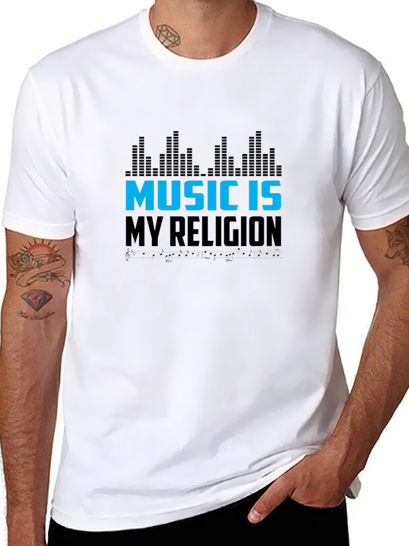 Music is My Religion Black Graphic Tee