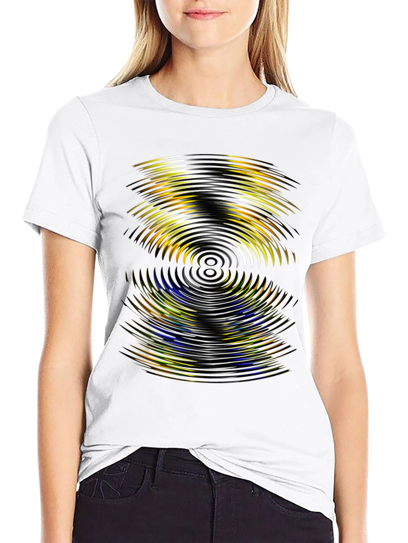 Rippled Graphic Black T-Shirt