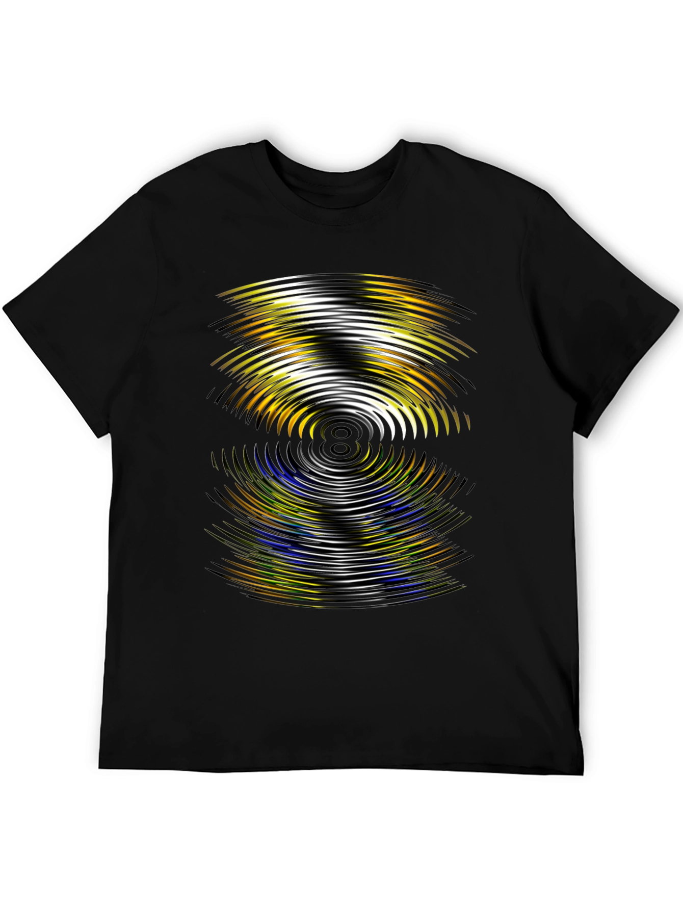 Rippled Graphic Black T-Shirt