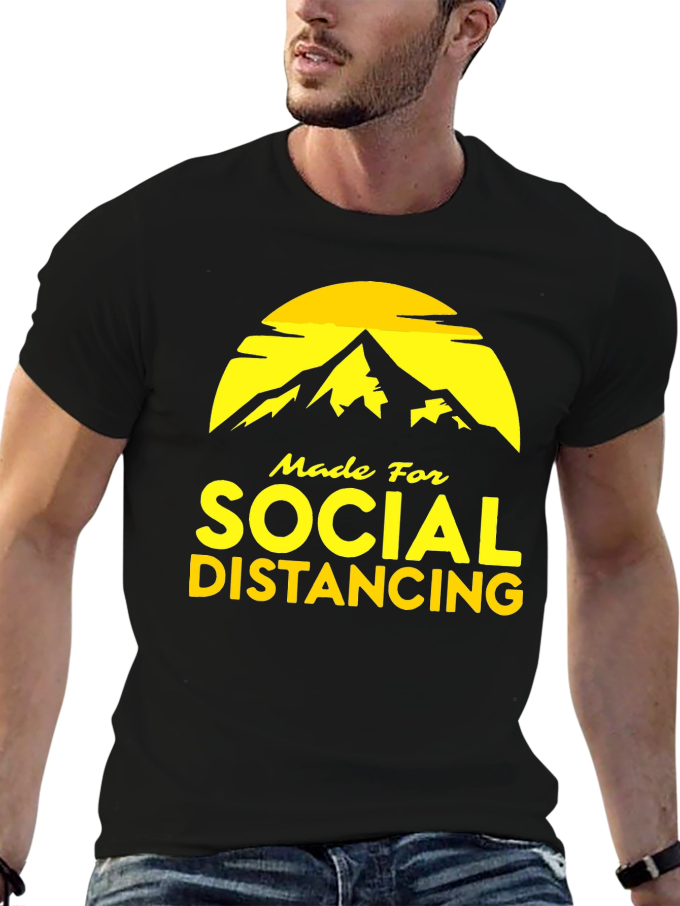 Social Distancing Graphic Tee - Mountain Design