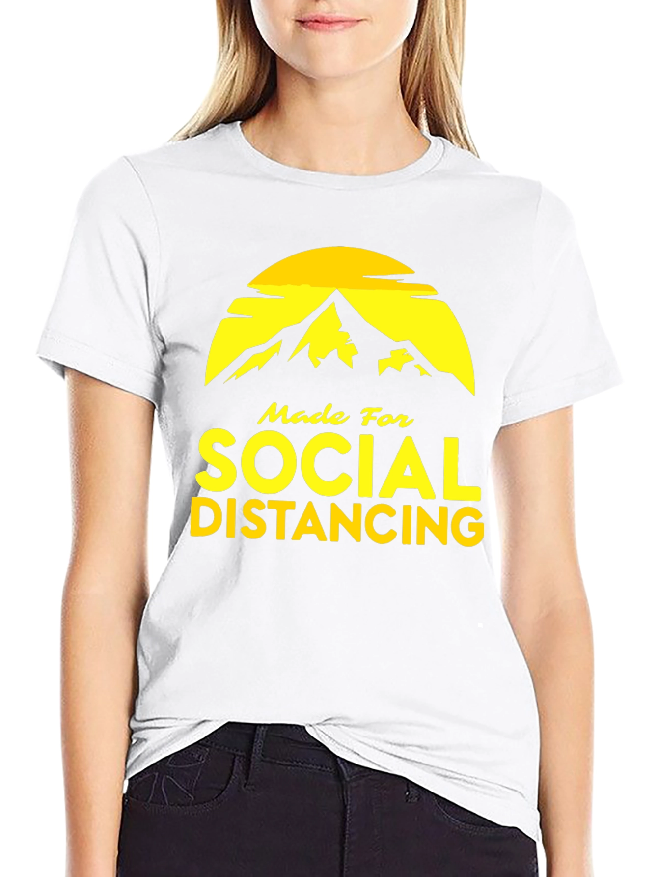Social Distancing Graphic Tee - Mountain Design