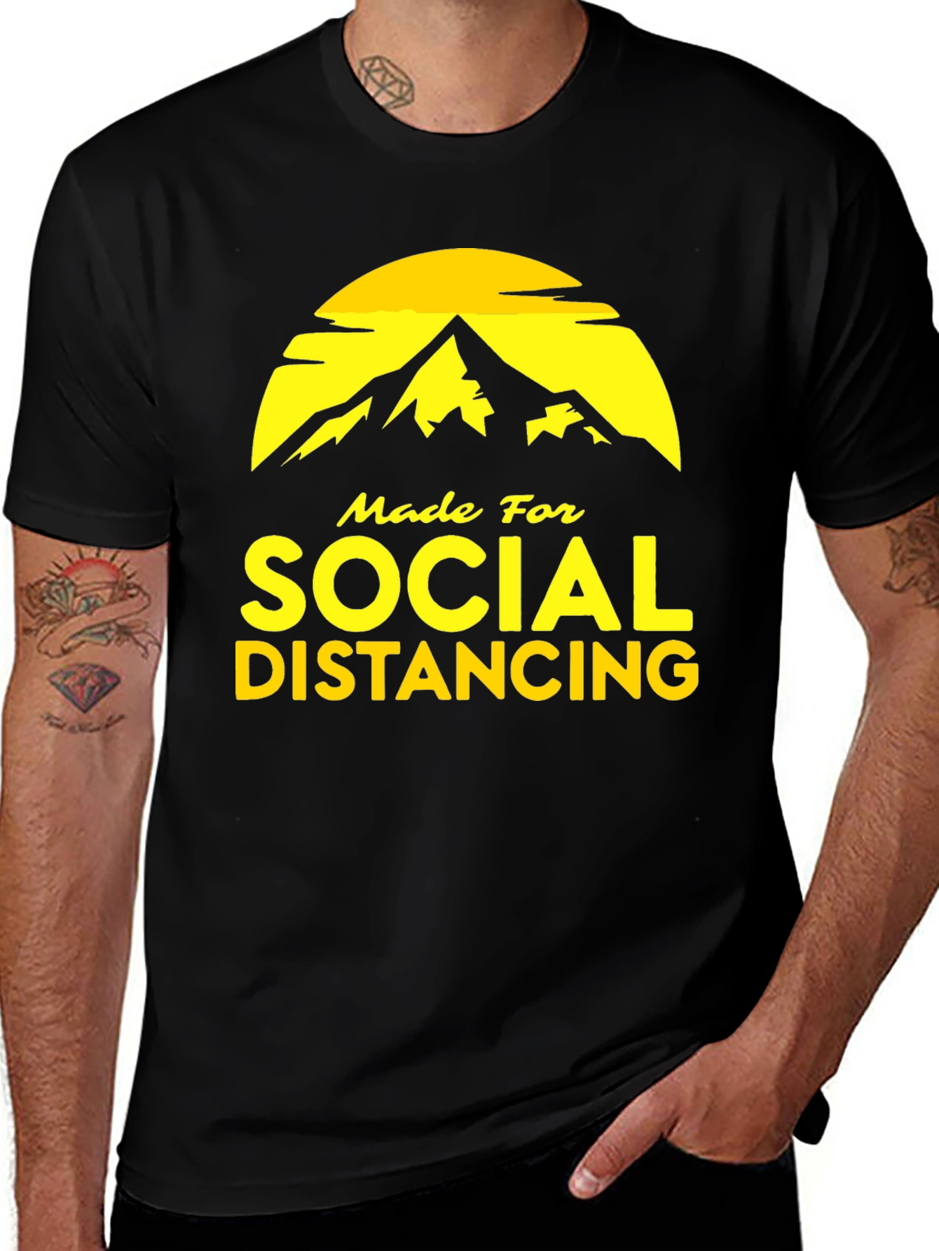 Social Distancing Graphic Tee - Mountain Design