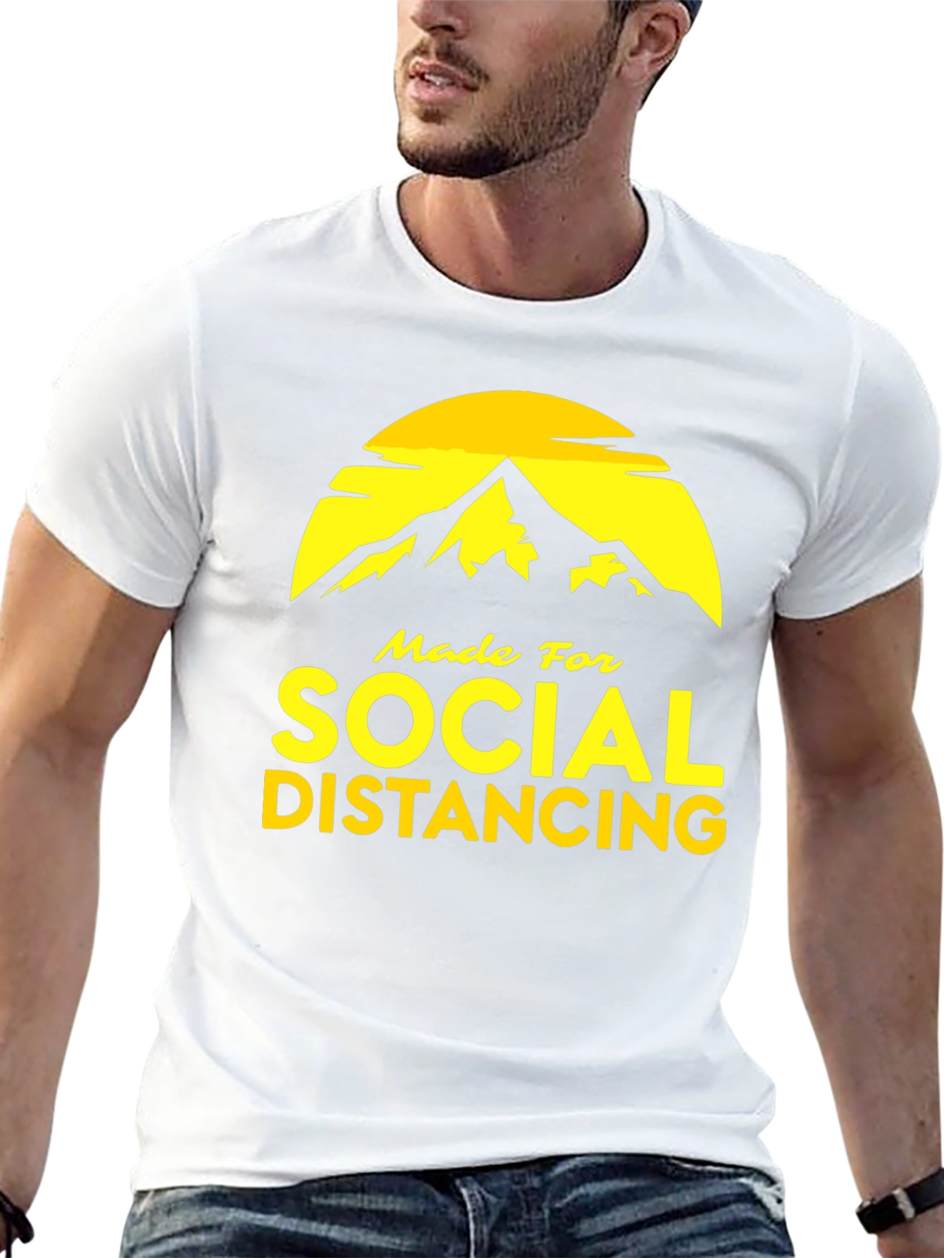 Social Distancing Graphic Tee - Mountain Design