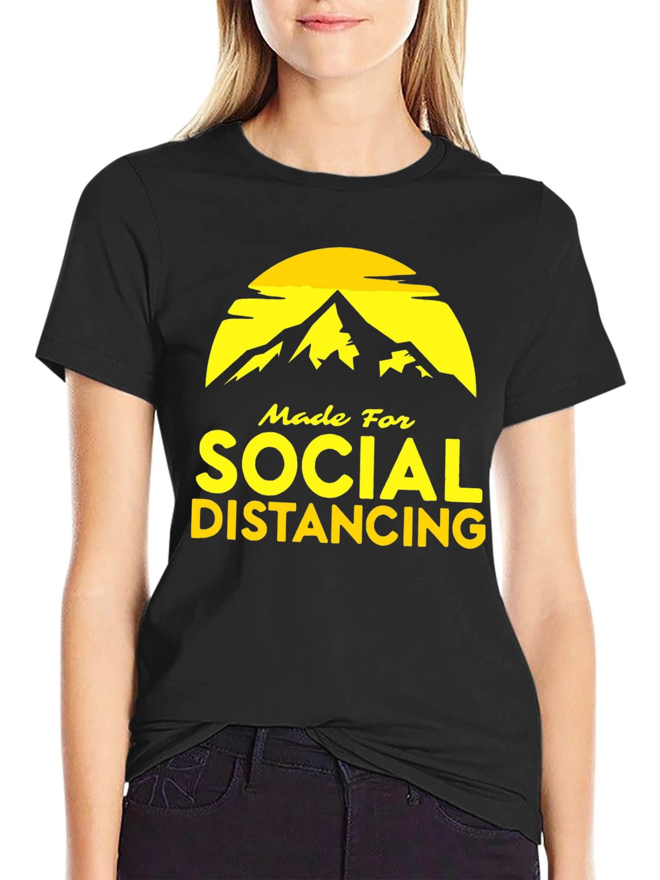 Social Distancing Graphic Tee - Mountain Design