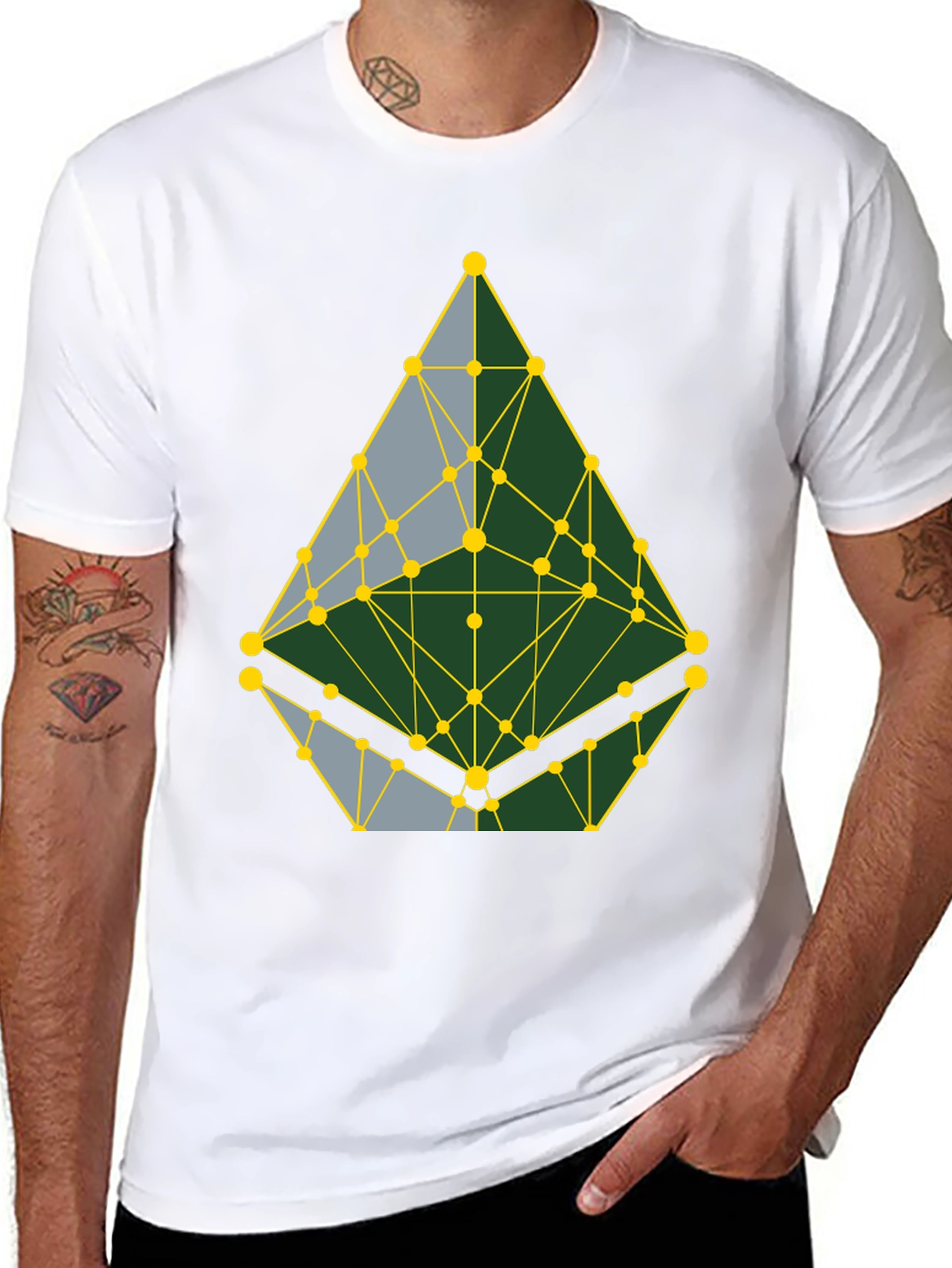 Geometric Pattern T-Shirt - Abstract Design Casual Wear