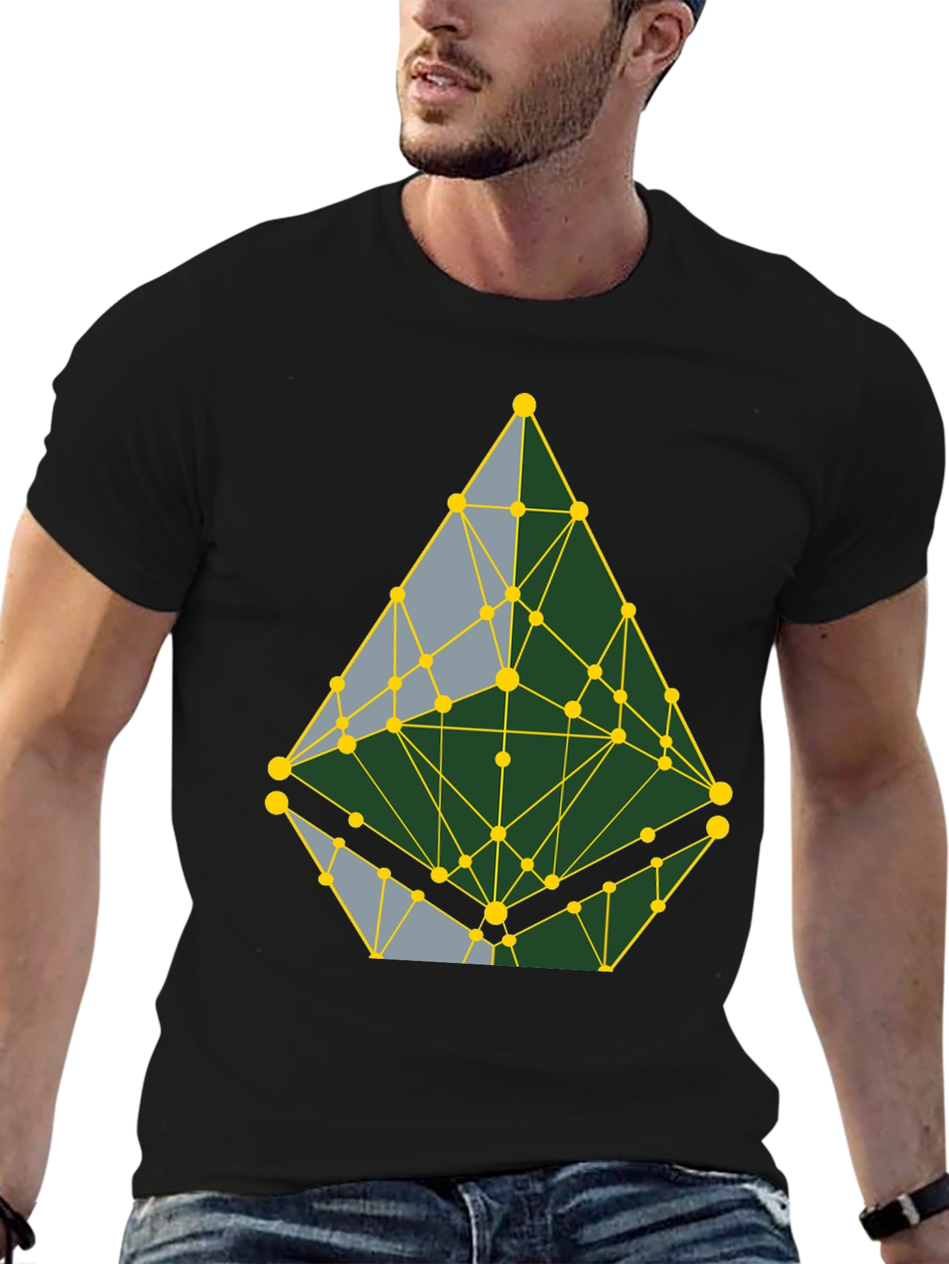 Geometric Pattern T-Shirt - Abstract Design Casual Wear