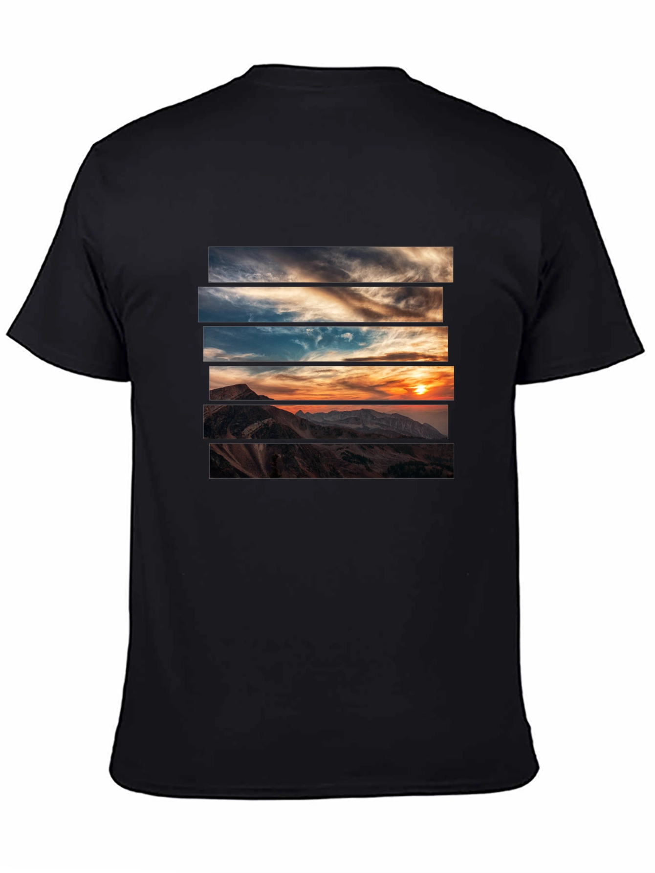 Sunset Mountain Graphic Tee - Stylish Black T-Shirt