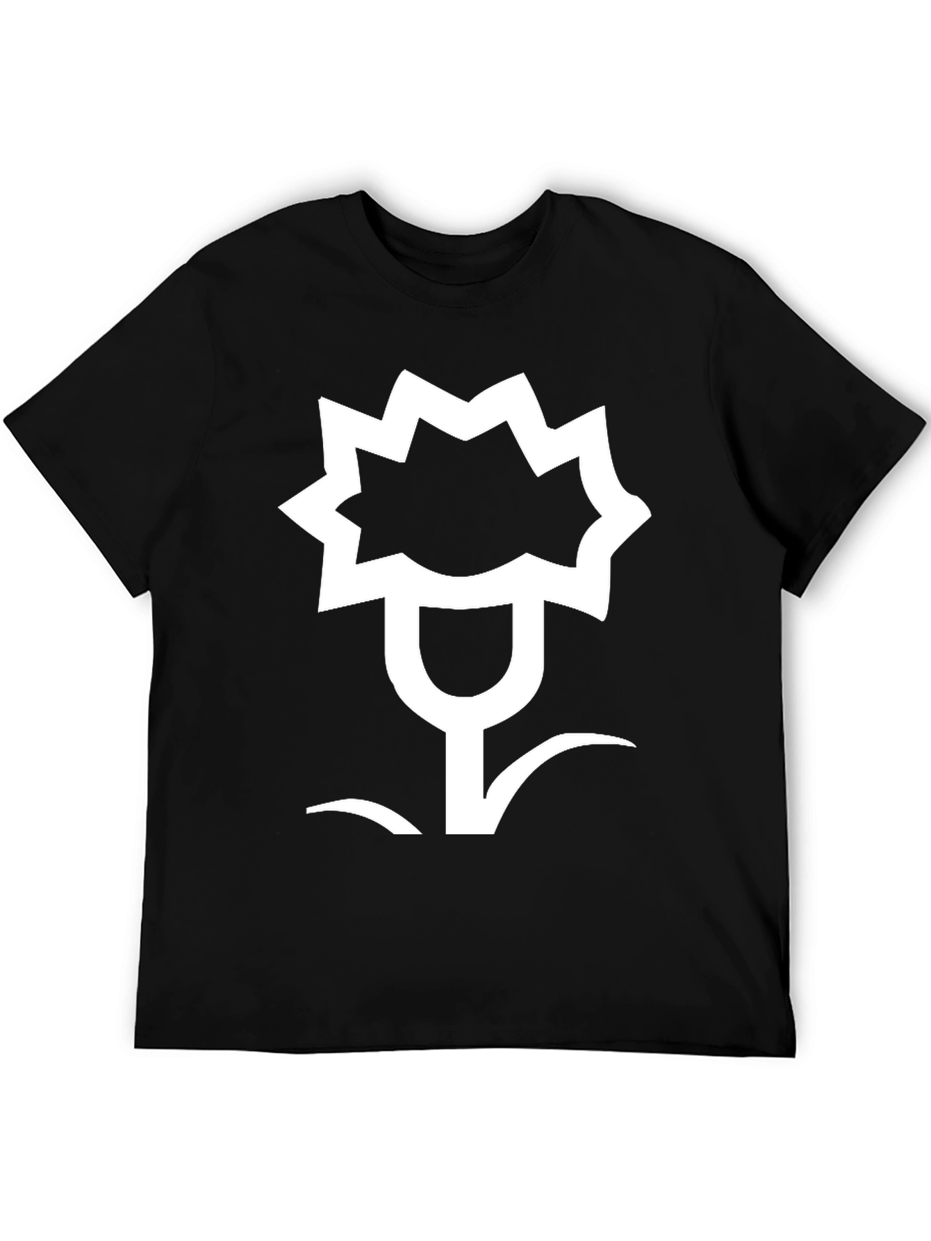 Abstract Floral Graphic Black T-Shirt
